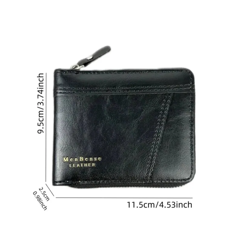 Men's Classic Zipper Multi-Card Wallet with Large Capacity