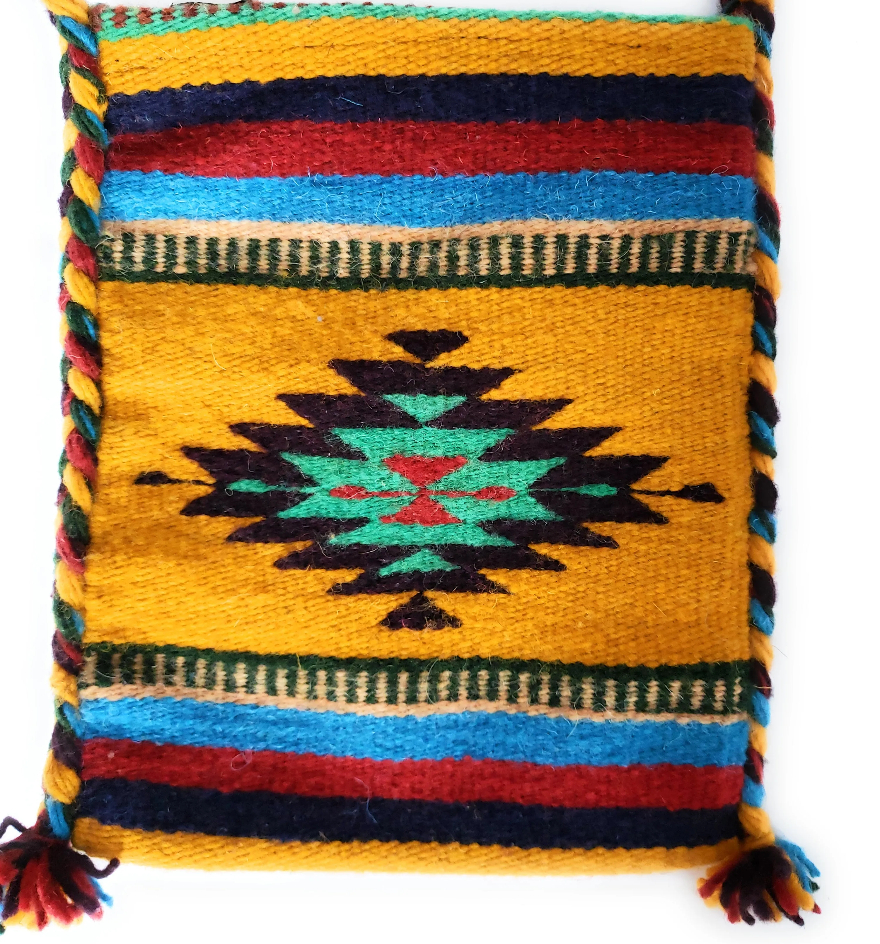Mexican Shoulder Bag Zapotec Woven Wool Purse Oaxaca Handmade