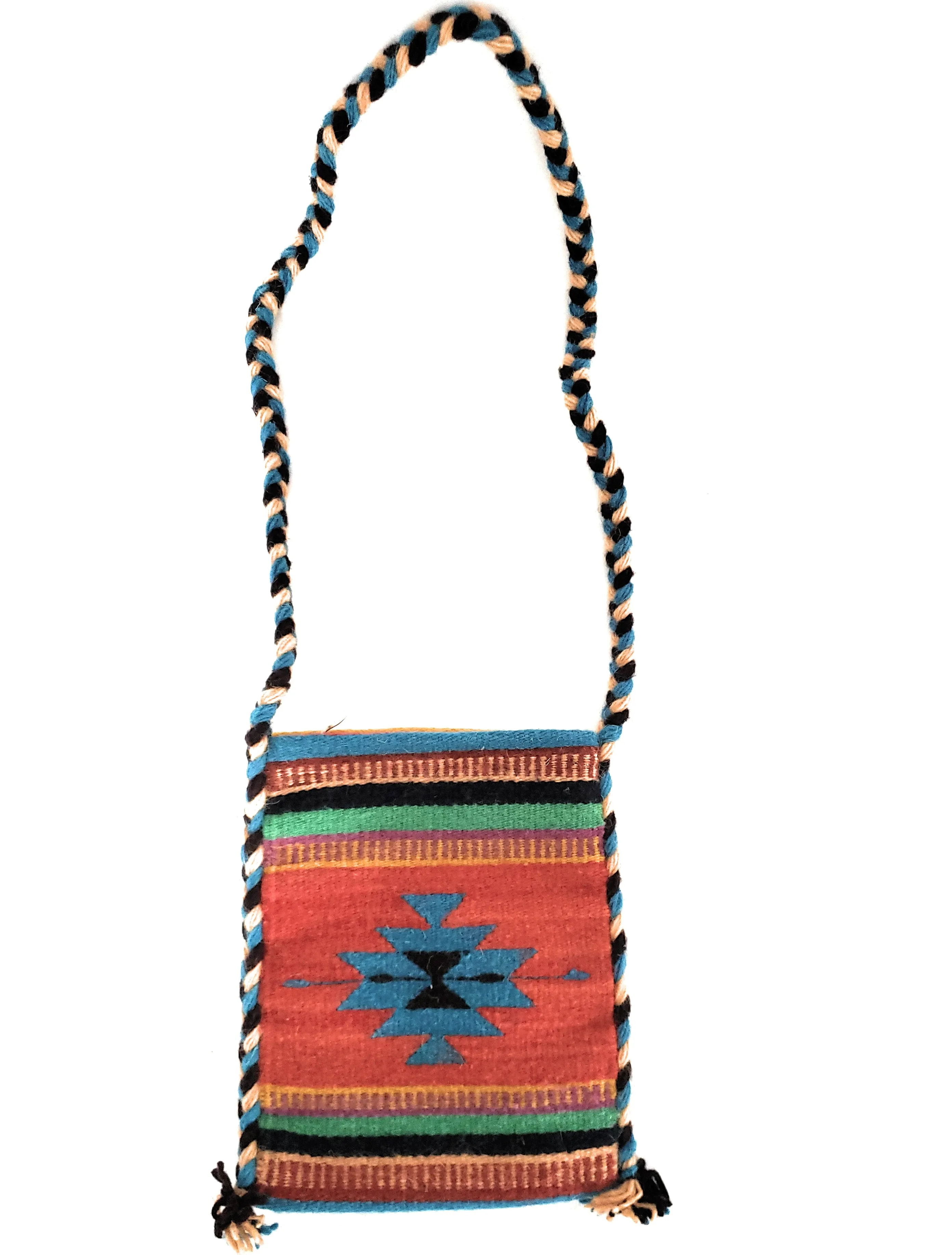 Mexican Shoulder Bag Zapotec Woven Wool Purse Oaxaca Handmade