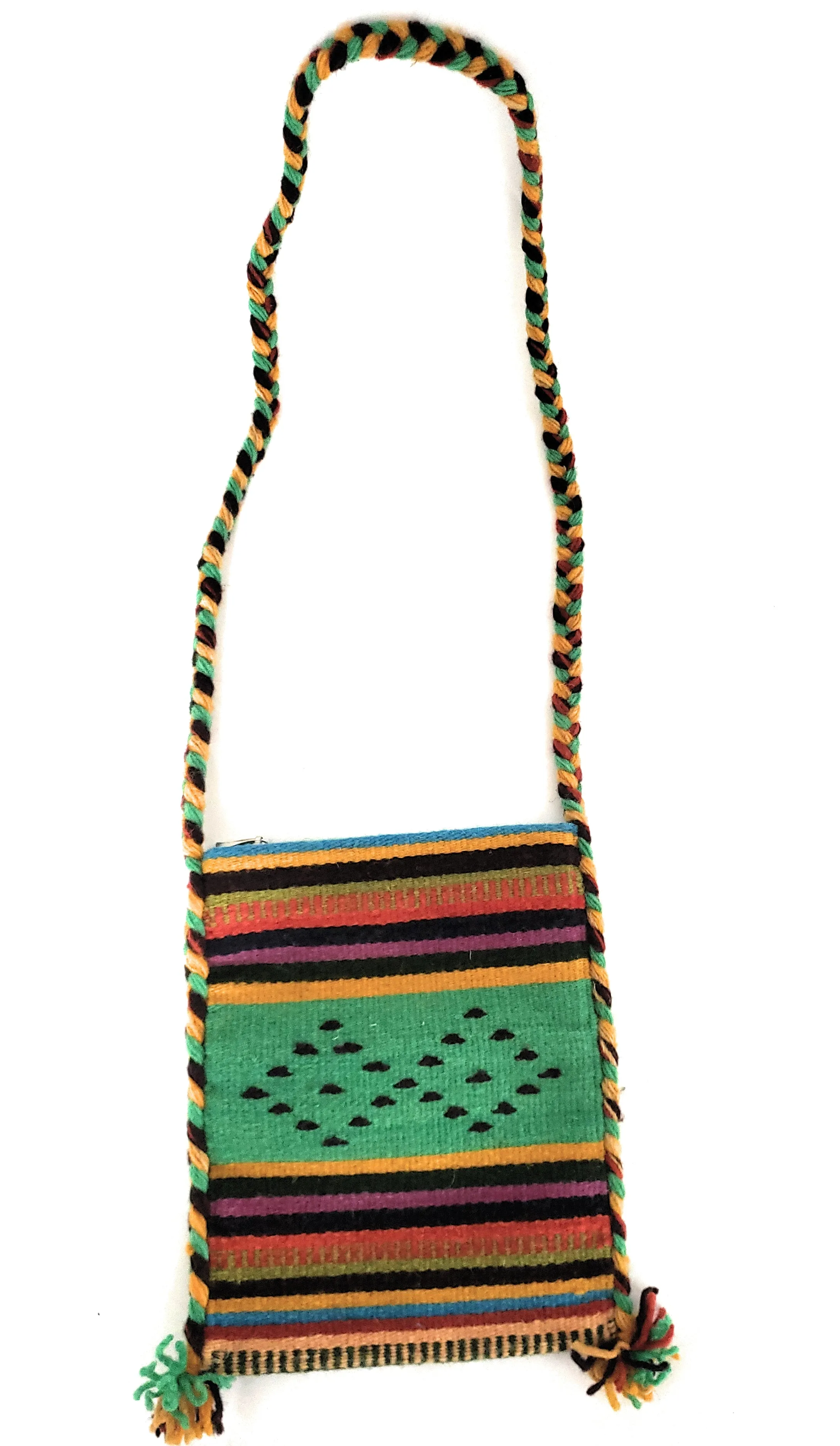Mexican Shoulder Bag Zapotec Woven Wool Purse Oaxaca Handmade