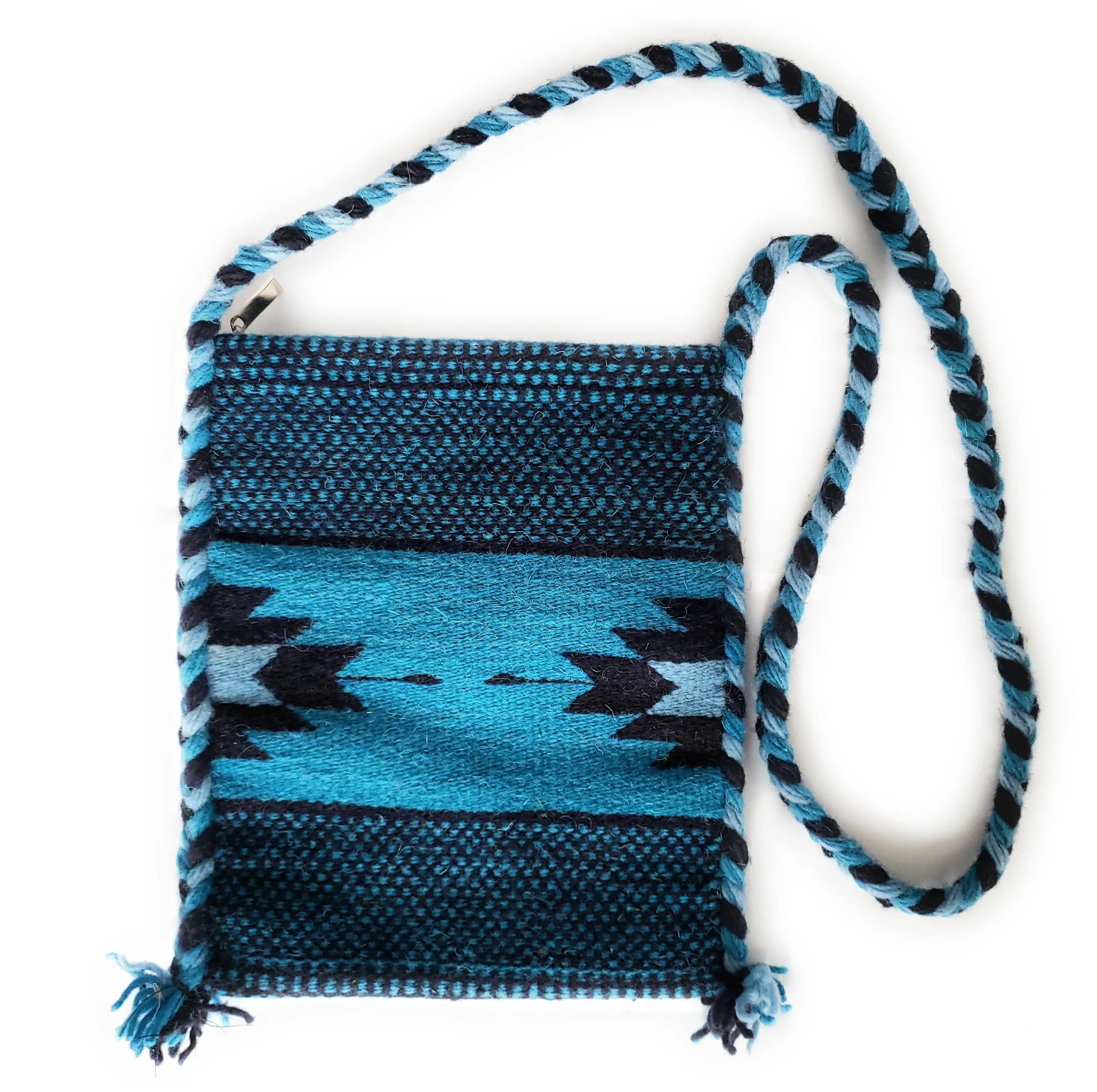 Mexican Shoulder Bag Zapotec Woven Wool Purse Oaxaca Handmade