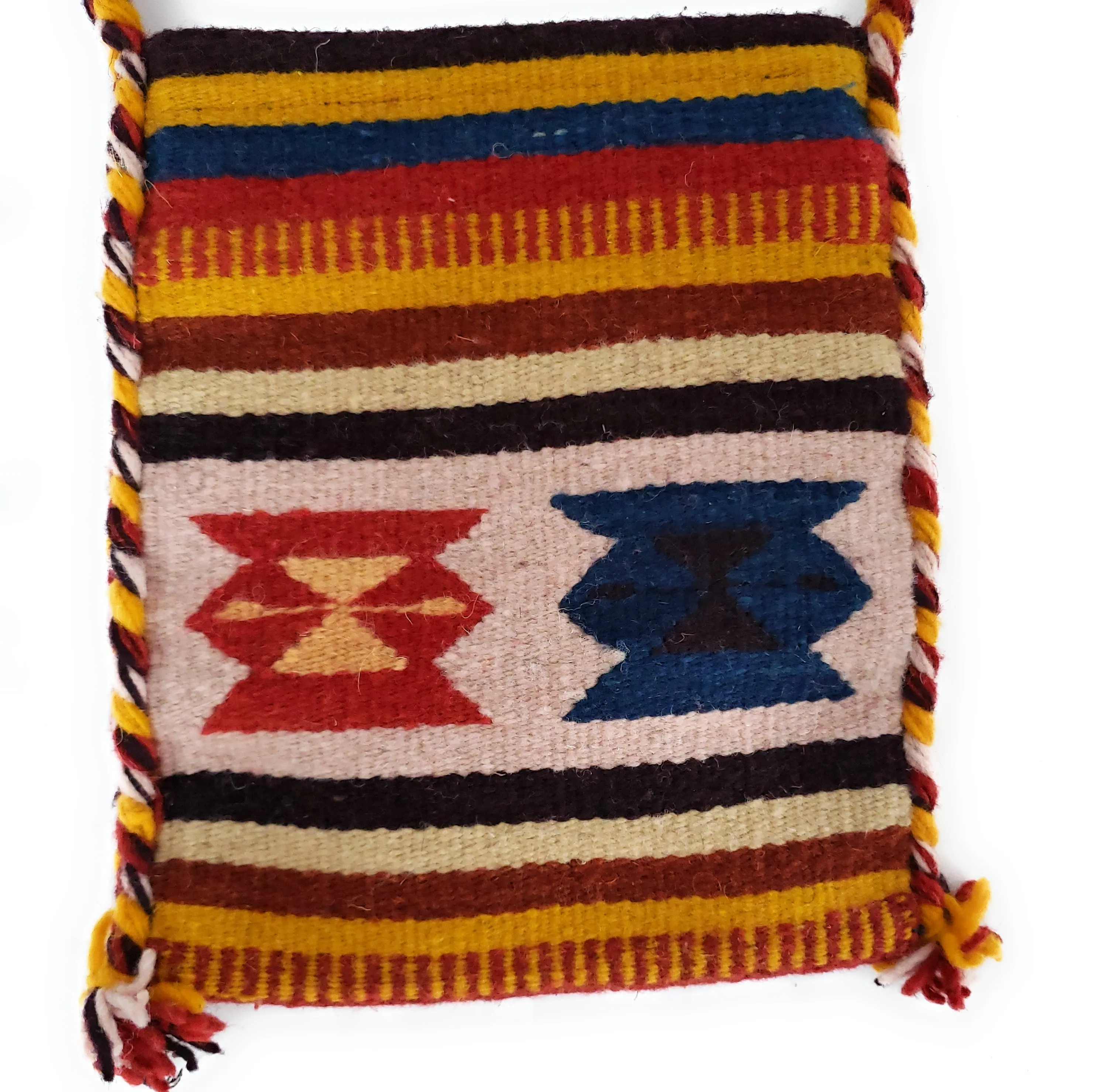 Mexican Shoulder Bag Zapotec Woven Wool Purse Oaxaca Handmade