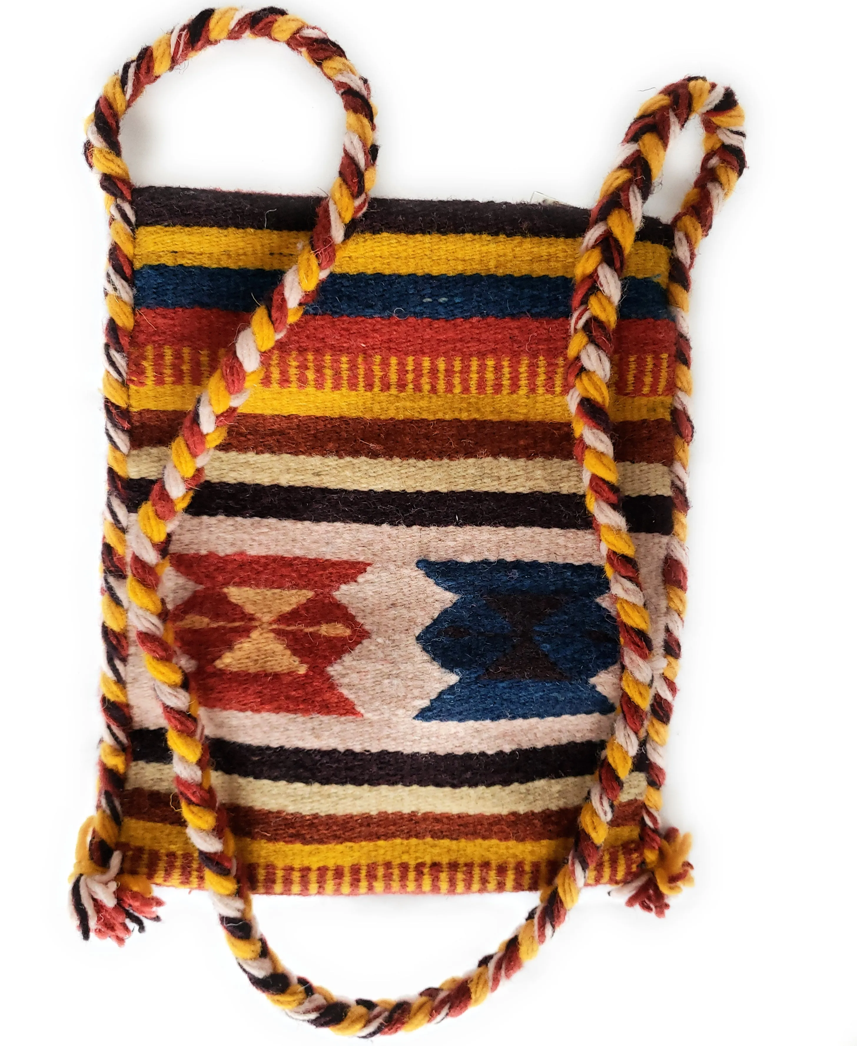 Mexican Shoulder Bag Zapotec Woven Wool Purse Oaxaca Handmade