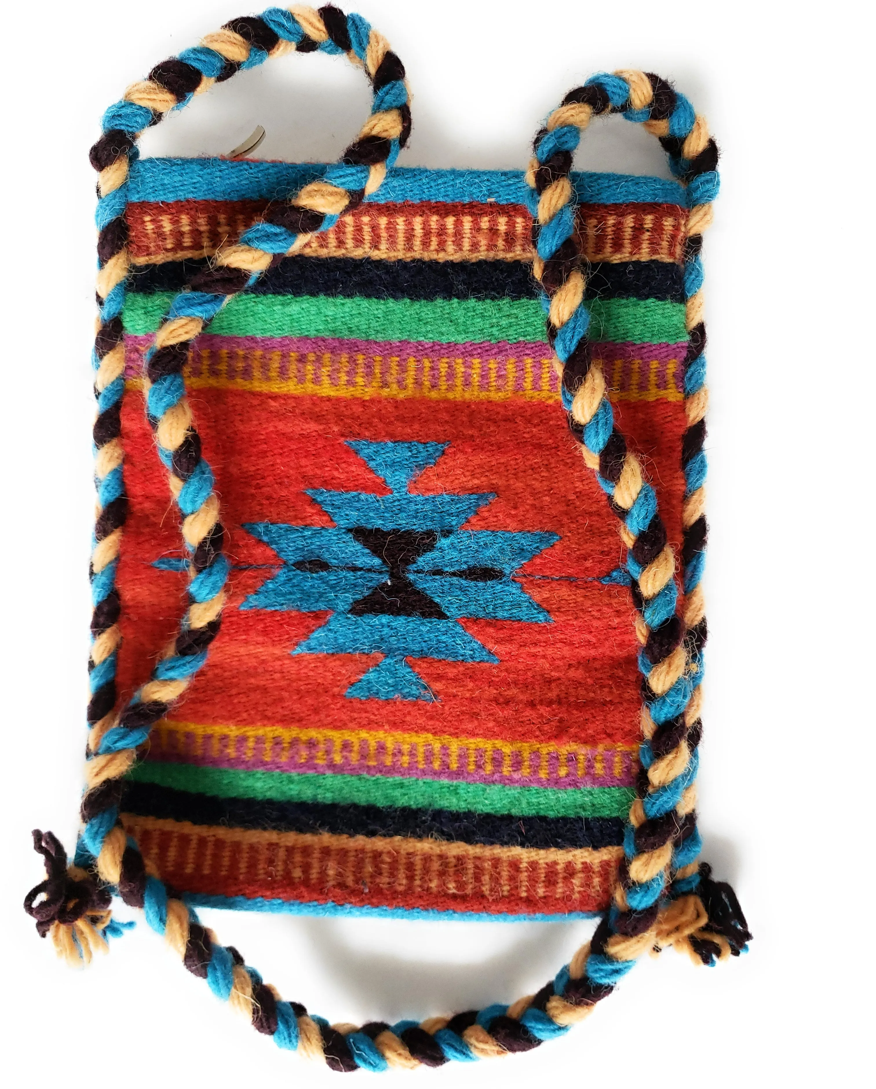 Mexican Shoulder Bag Zapotec Woven Wool Purse Oaxaca Handmade