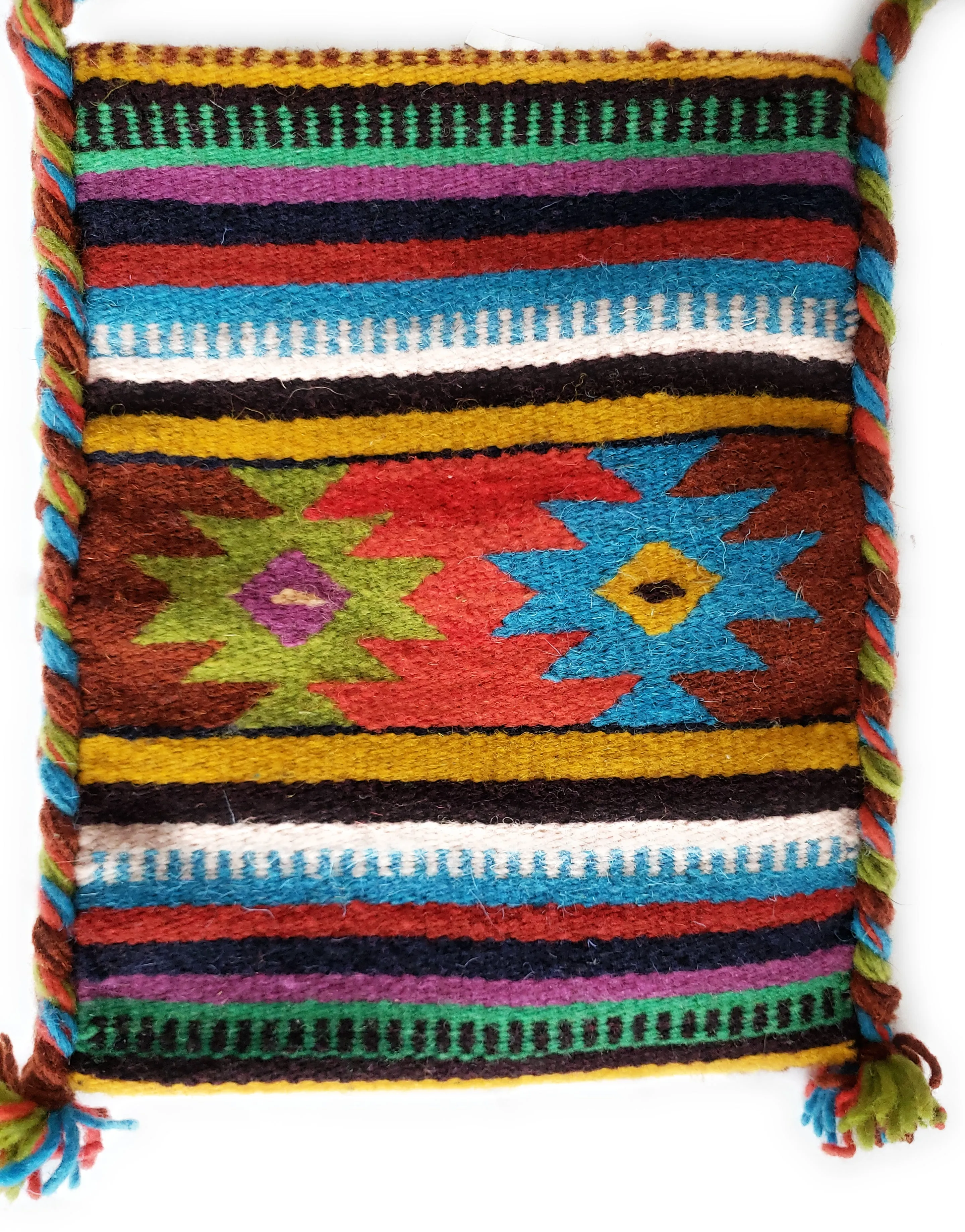 Mexican Shoulder Bag Zapotec Woven Wool Purse Oaxaca Handmade