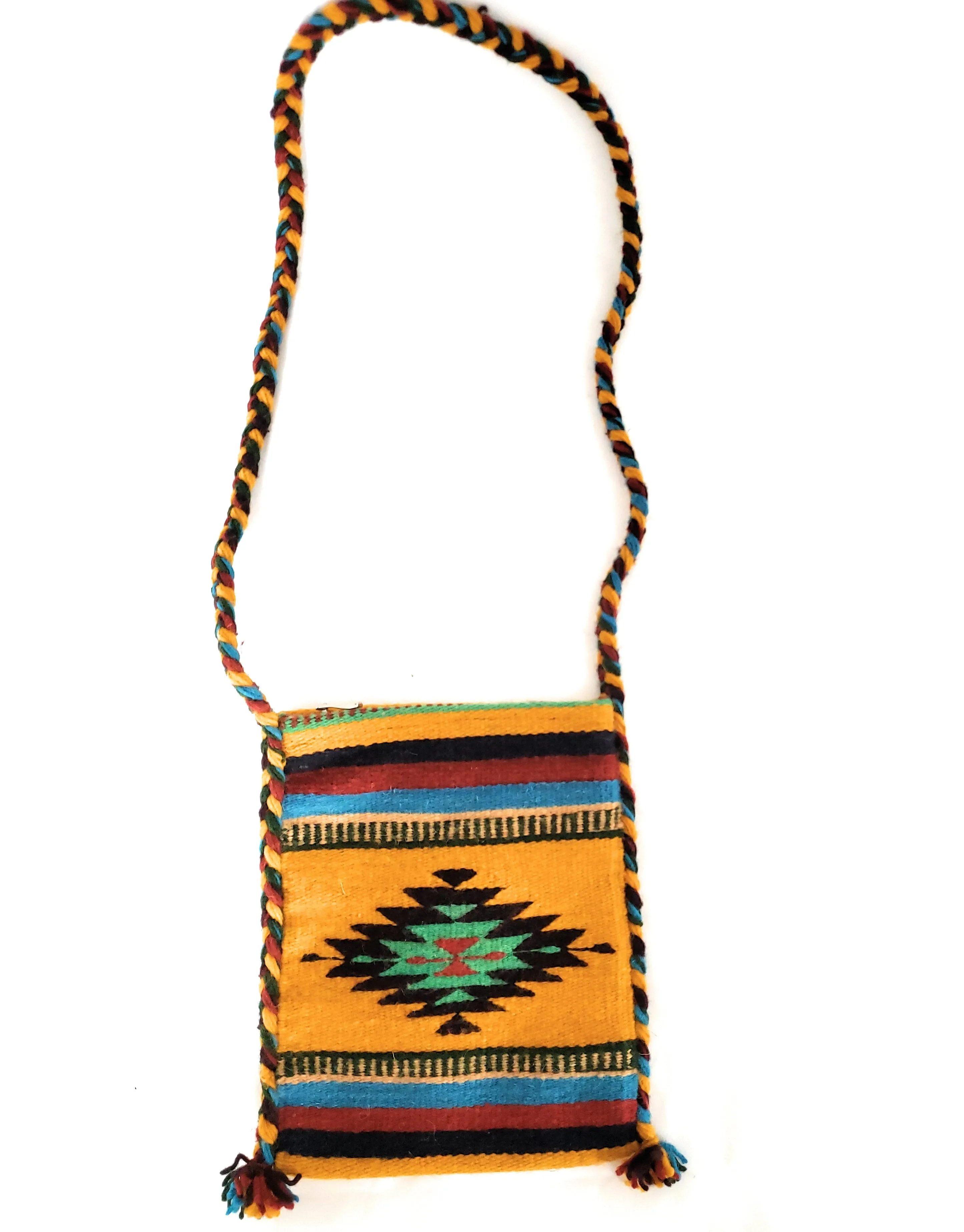 Mexican Shoulder Bag Zapotec Woven Wool Purse Oaxaca Handmade