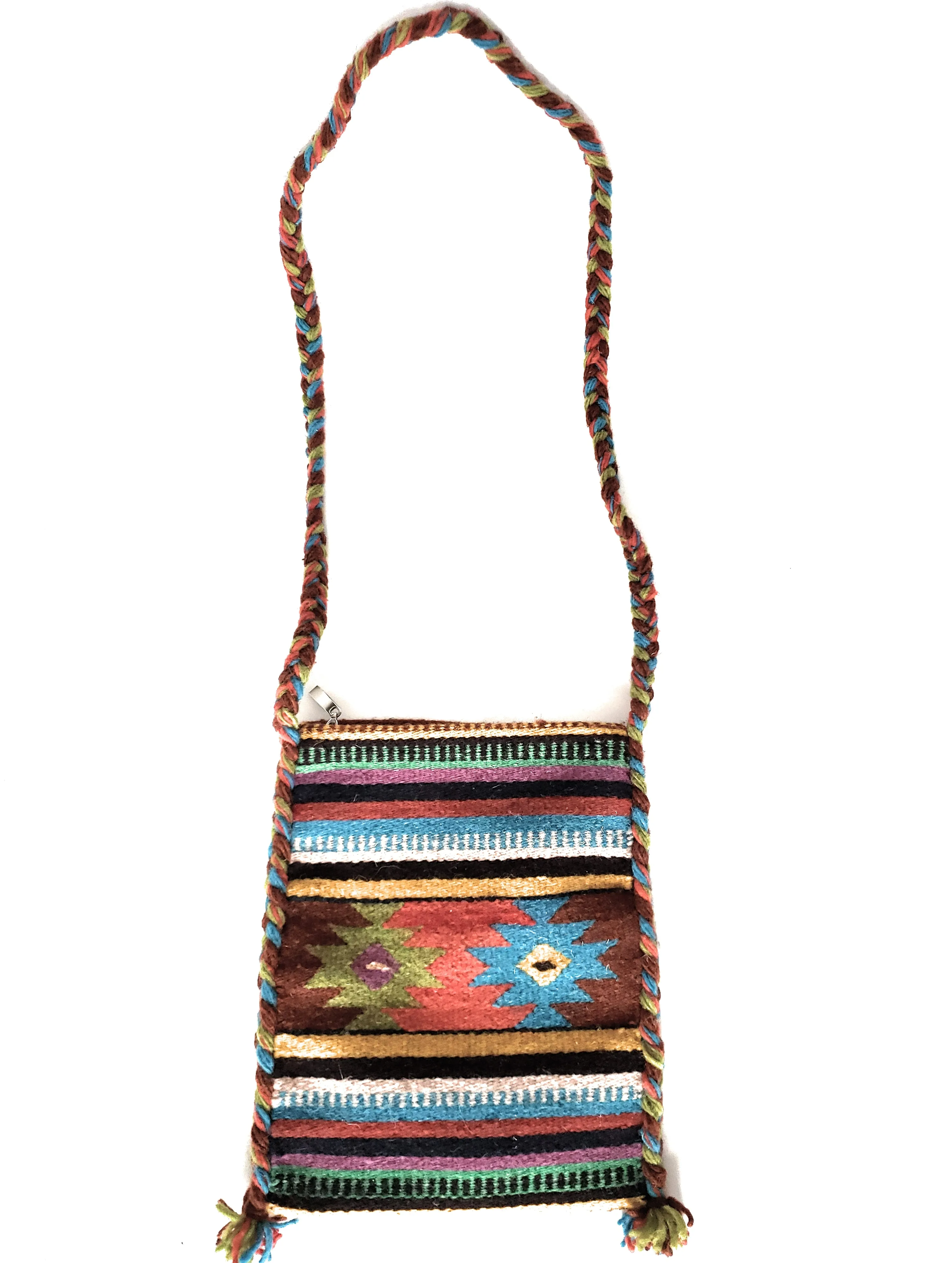 Mexican Shoulder Bag Zapotec Woven Wool Purse Oaxaca Handmade