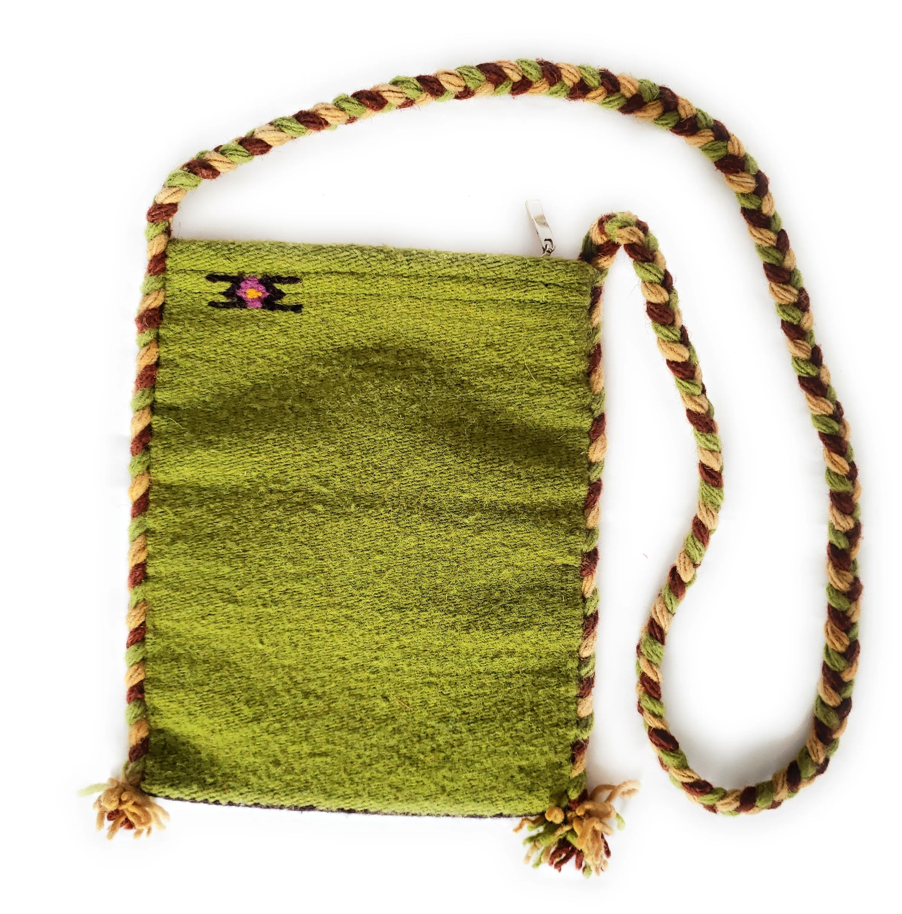 Mexican Shoulder Bag Zapotec Woven Wool Purse Oaxaca Handmade
