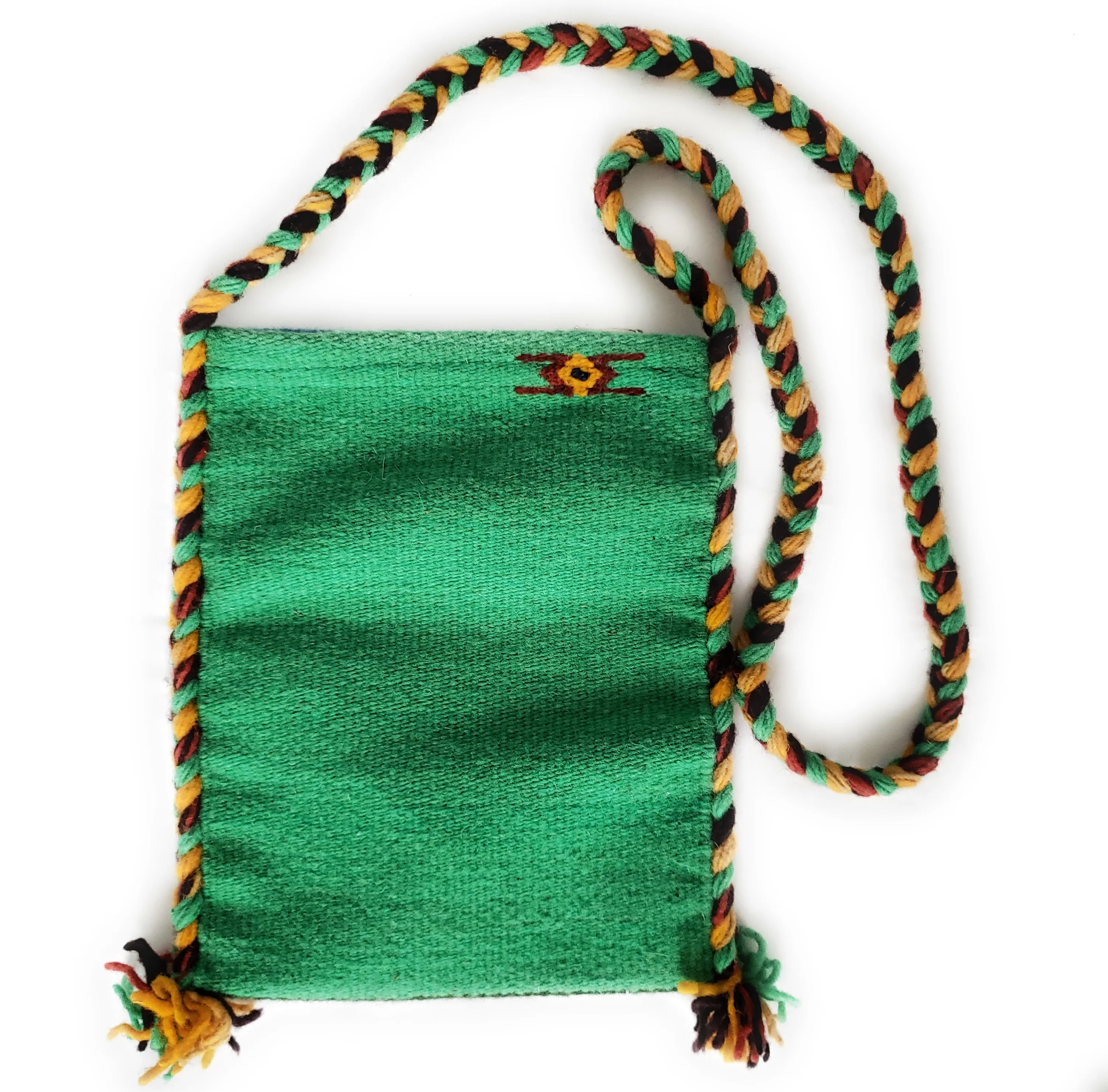 Mexican Shoulder Bag Zapotec Woven Wool Purse Oaxaca Handmade
