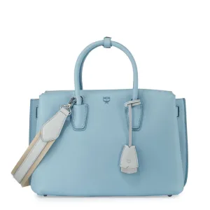Milla Medium Leather Sky Blue Tote Bag