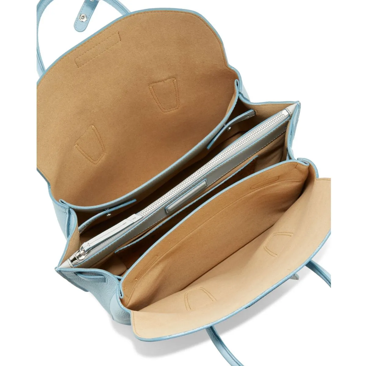 Milla Medium Leather Sky Blue Tote Bag