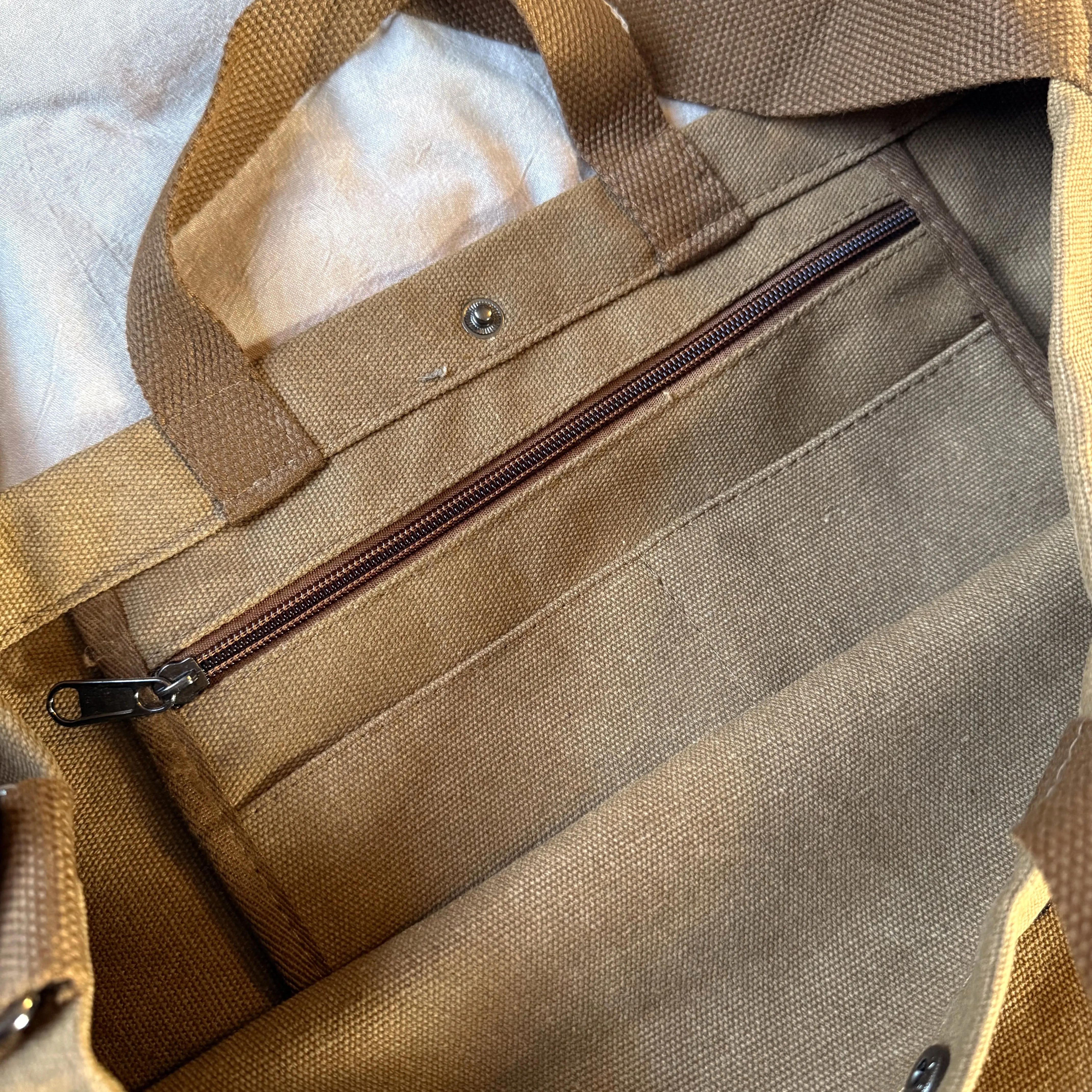 Minimalist Canvas Tote Bag - Brown - LAST ONE