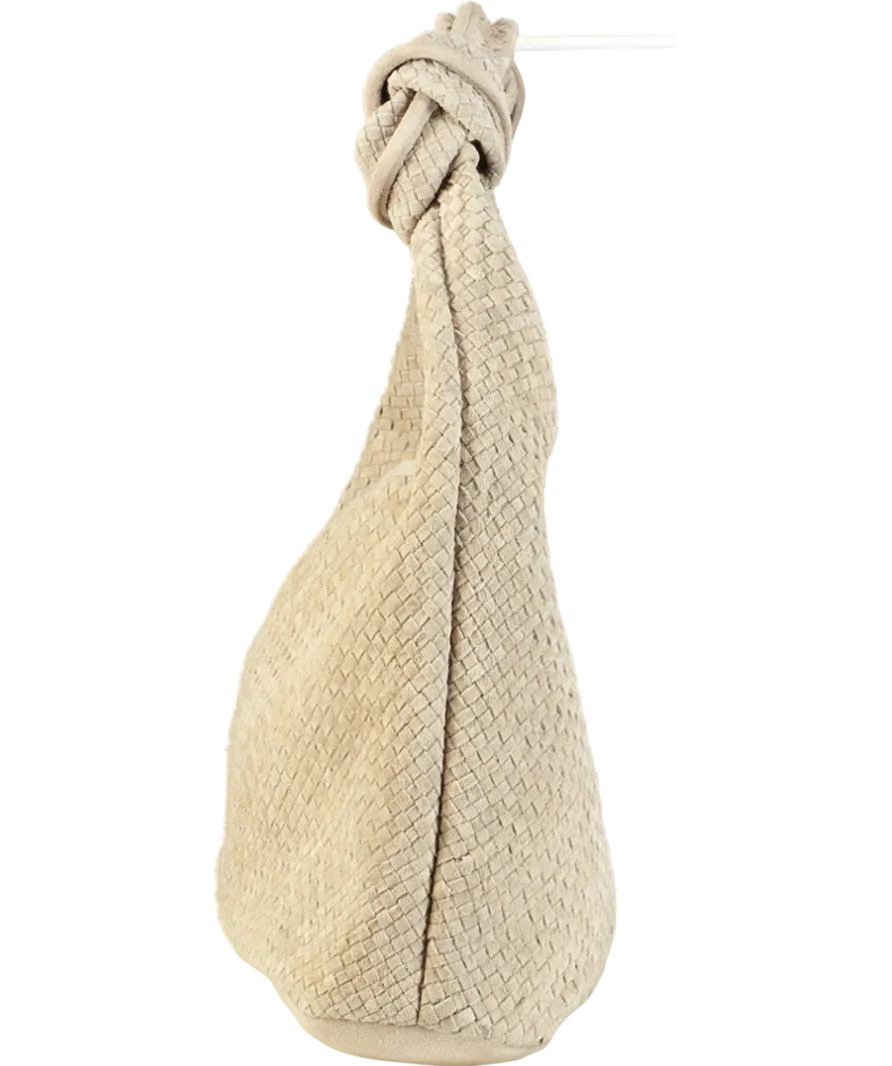 Mint Velvet Beige Woven Knot Handle Shoulder Bag