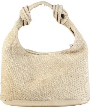 Mint Velvet Beige Woven Knot Handle Shoulder Bag