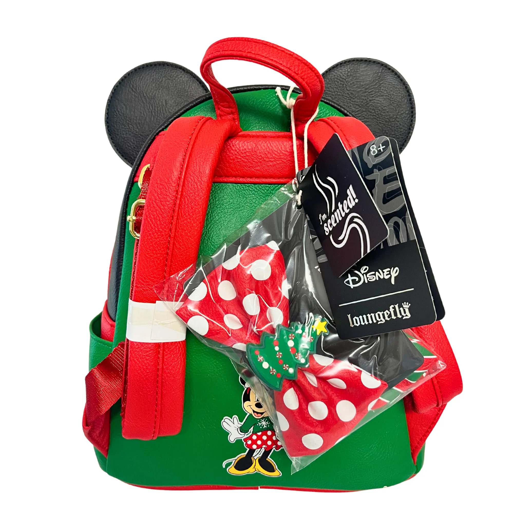 Modern Pinup Exclusive Loungefly Disney Minnie Holiday Mini Backpack with Interchangeable Scented Bows