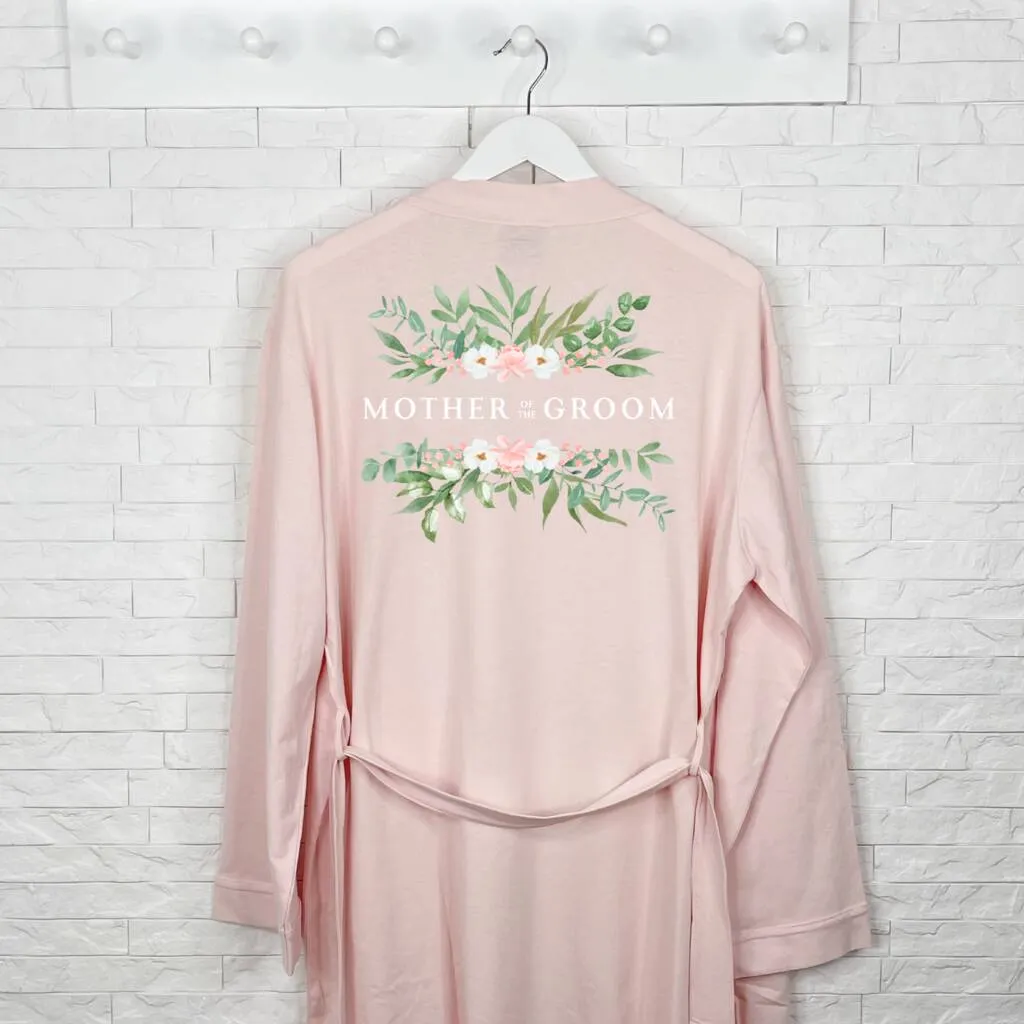 Mother Of The Groom Pink Floral Wedding Dressing Gown