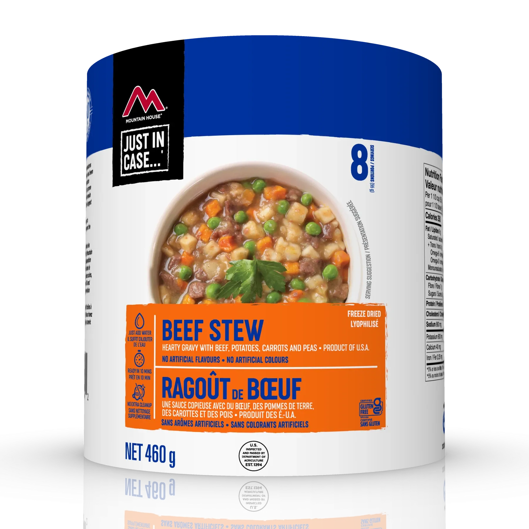 Mountain House Beef Stew Gluten Free - 8 Serving Portions Can