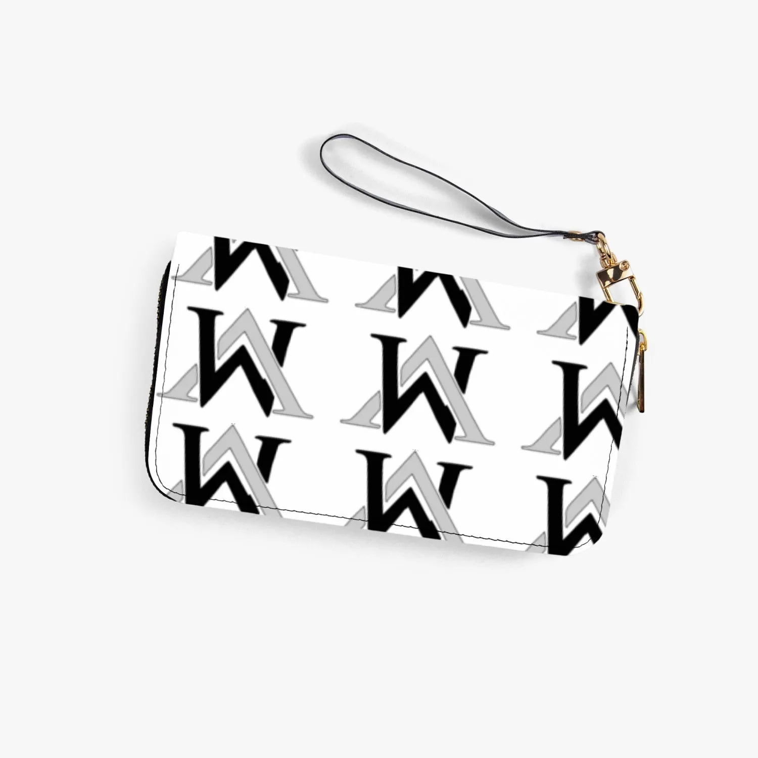 MyVybz Leather Strap Clutch Purse BLK and Silver