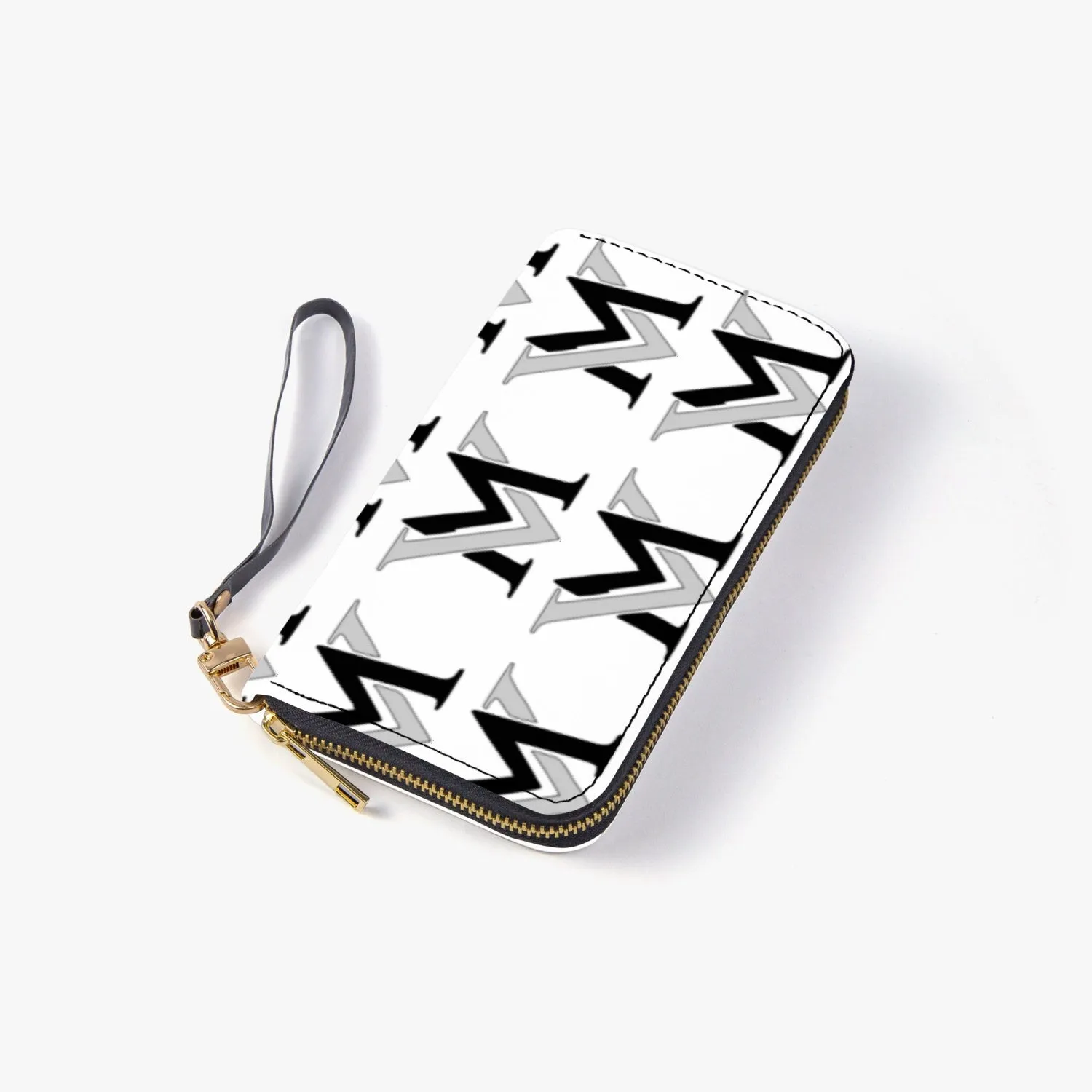 MyVybz Leather Strap Clutch Purse BLK and Silver