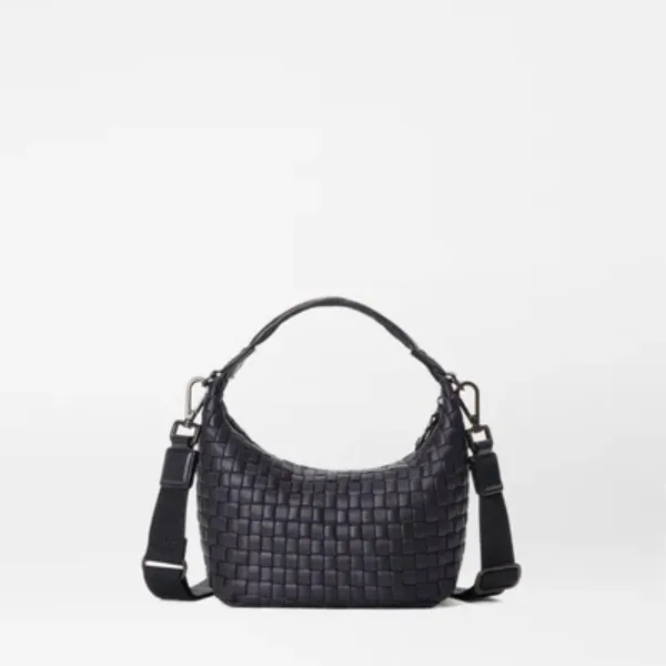 MZ Wallace Mini Woven Hobo in Black
