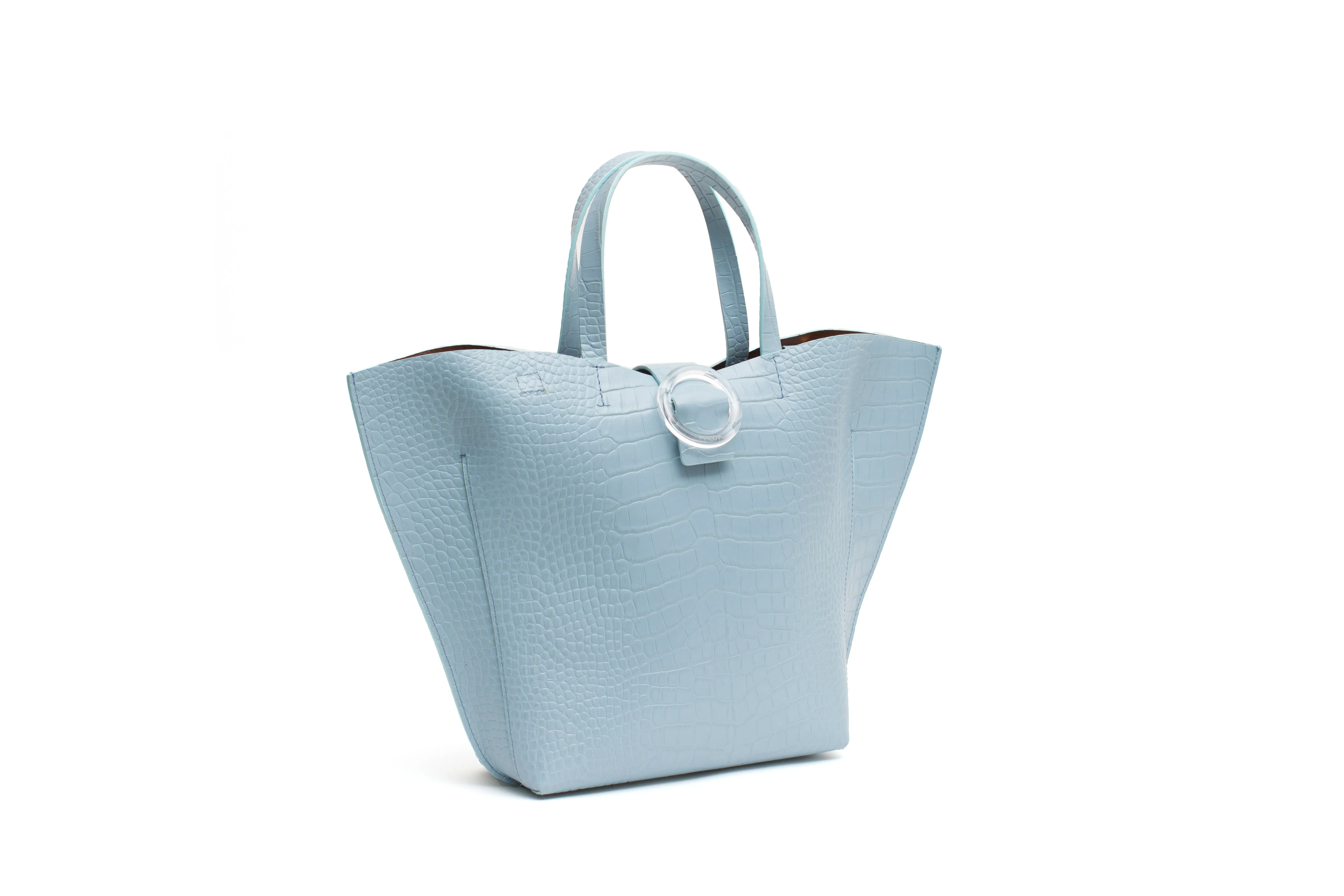 Nº50 Shell Tote - Pale Blue Croc