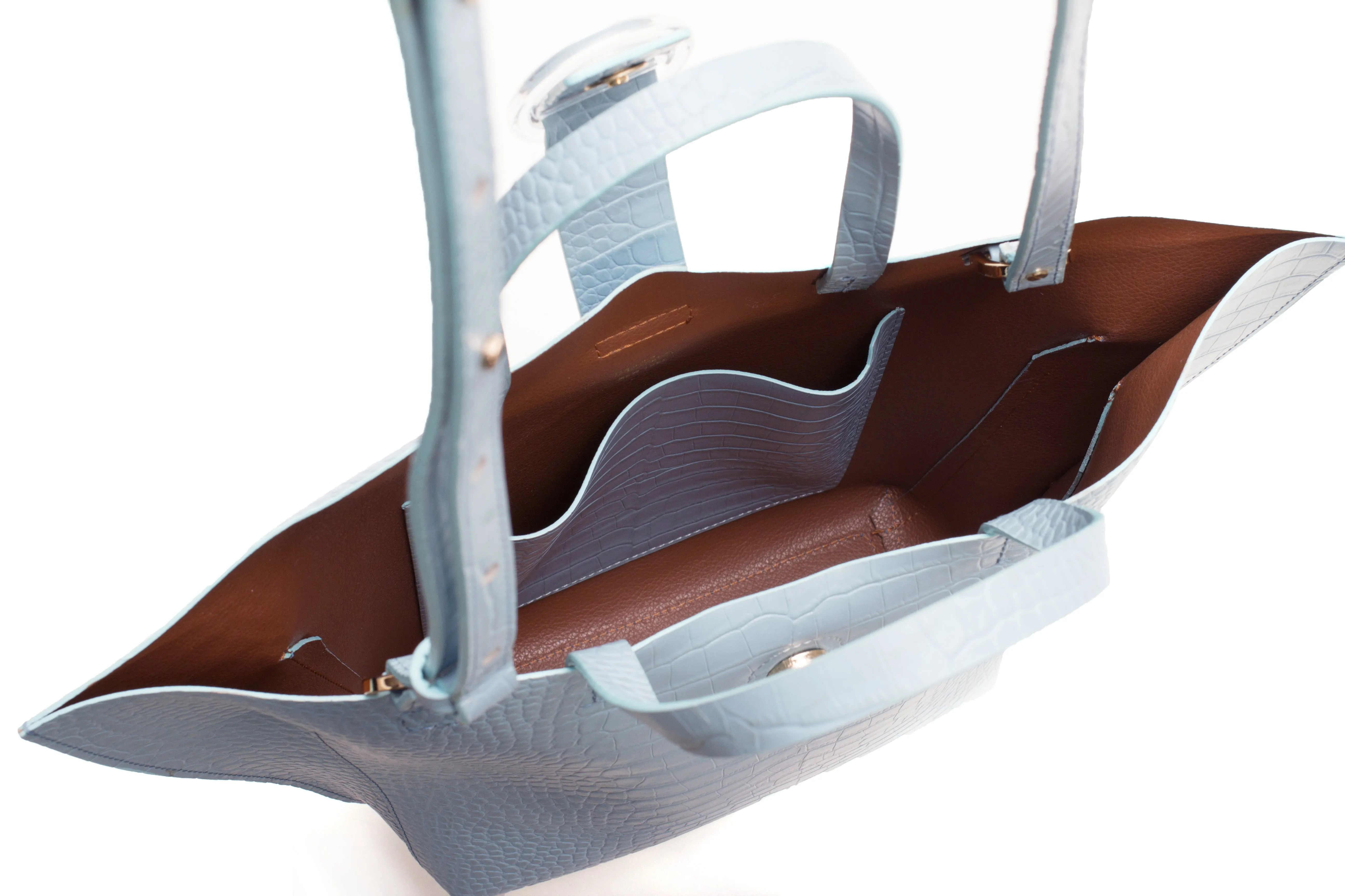 Nº50 Shell Tote - Pale Blue Croc