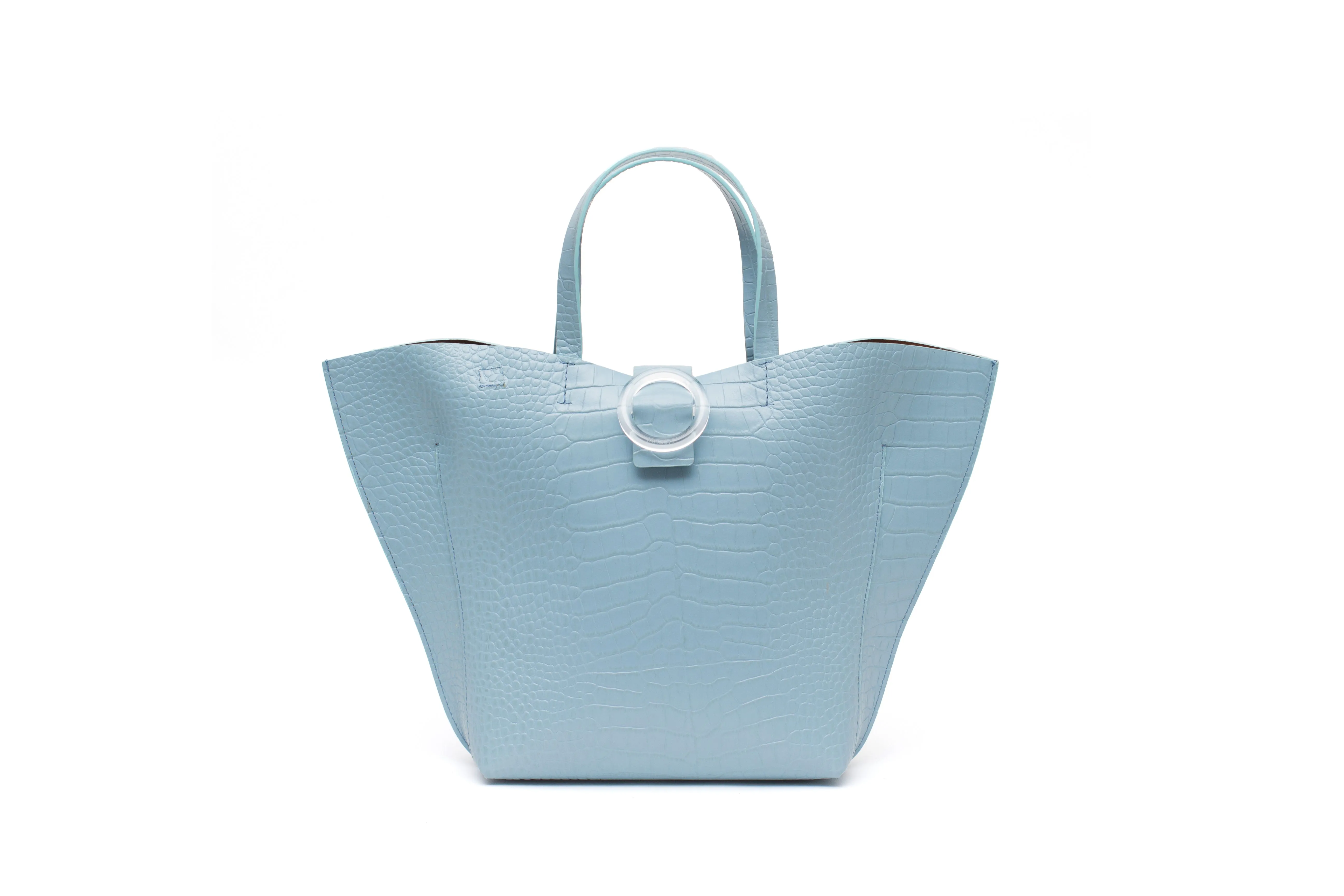 Nº50 Shell Tote - Pale Blue Croc