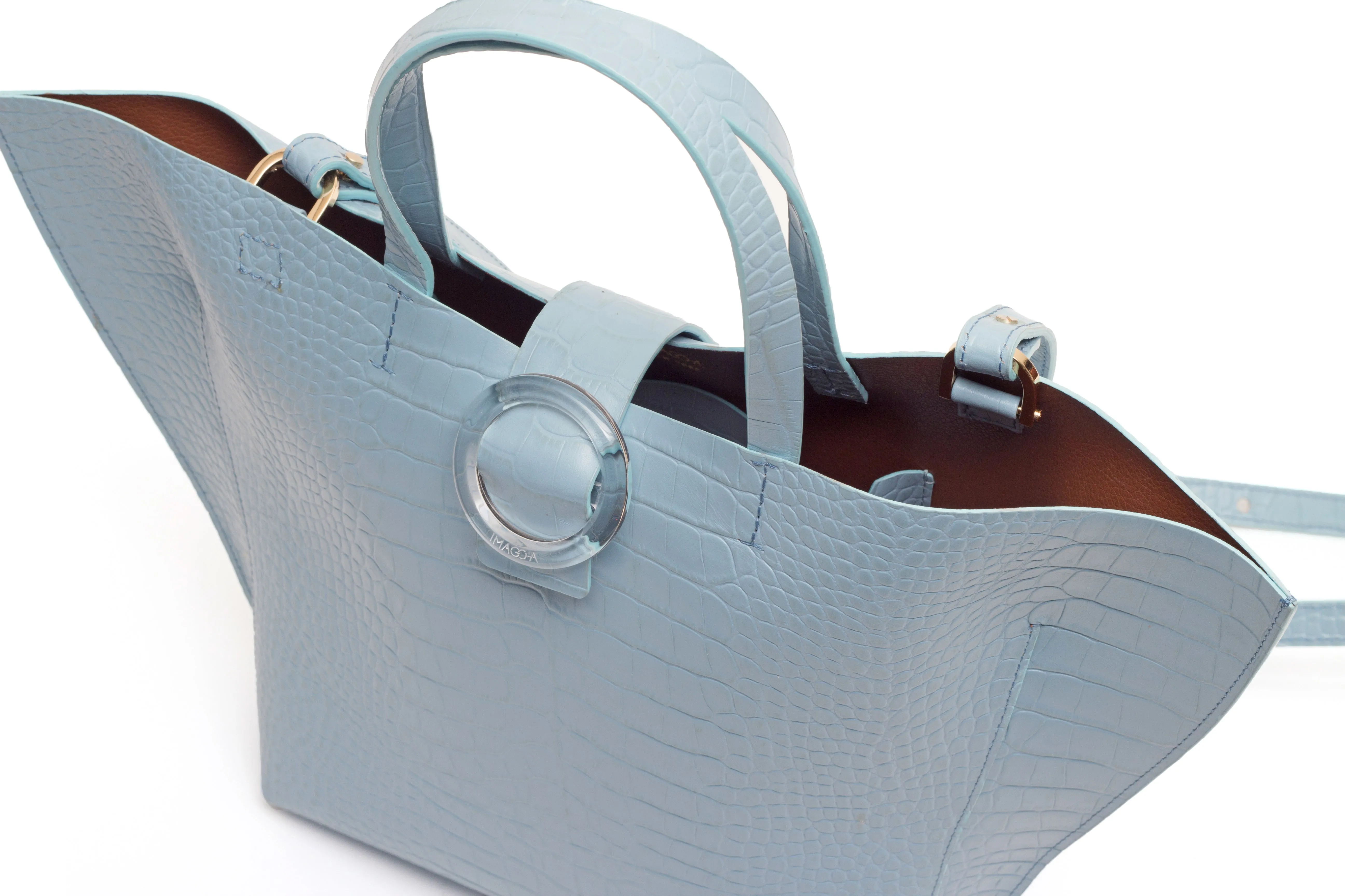 Nº50 Shell Tote - Pale Blue Croc