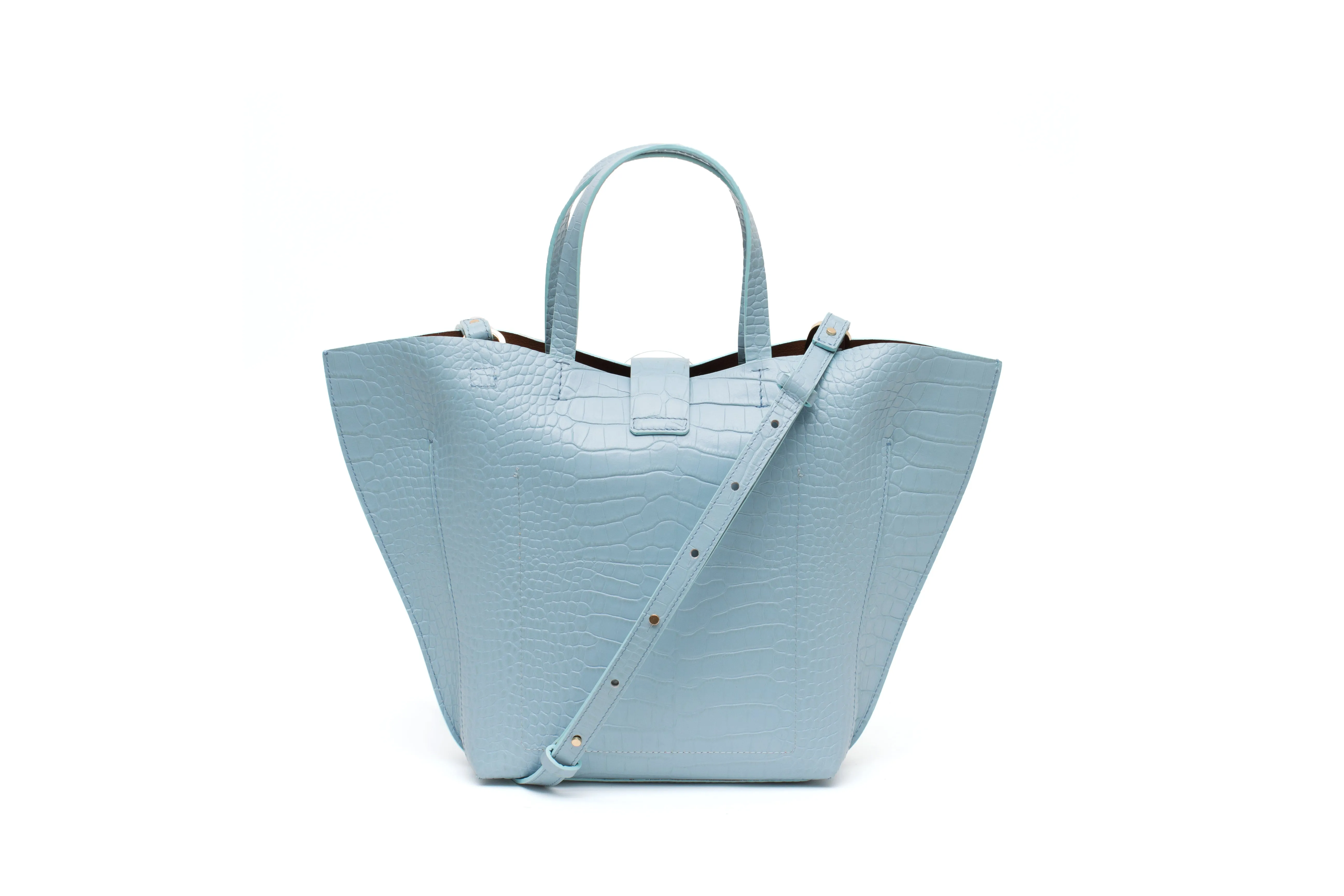 Nº50 Shell Tote - Pale Blue Croc