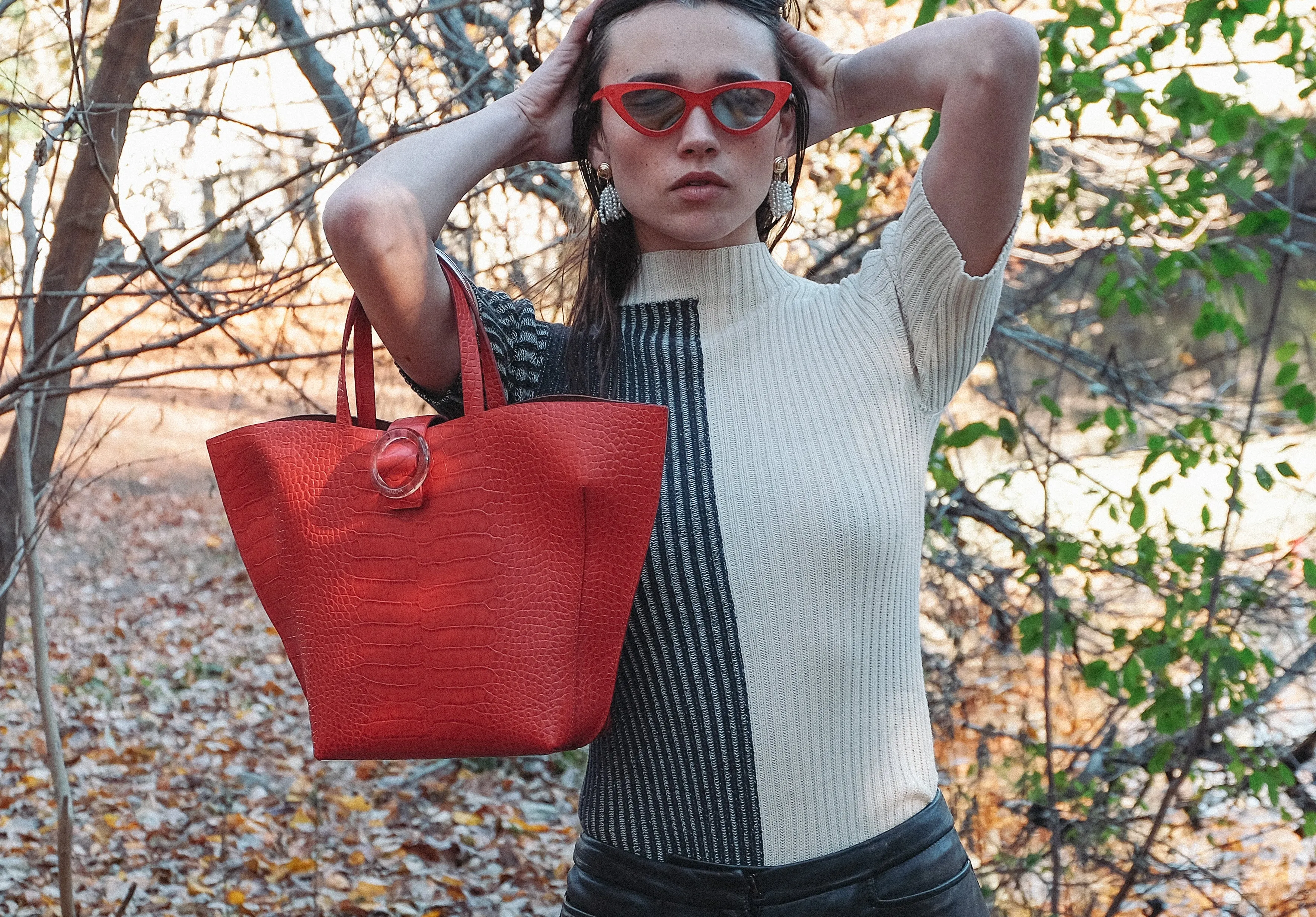 Nº50 Shell Tote - Rouge Croc