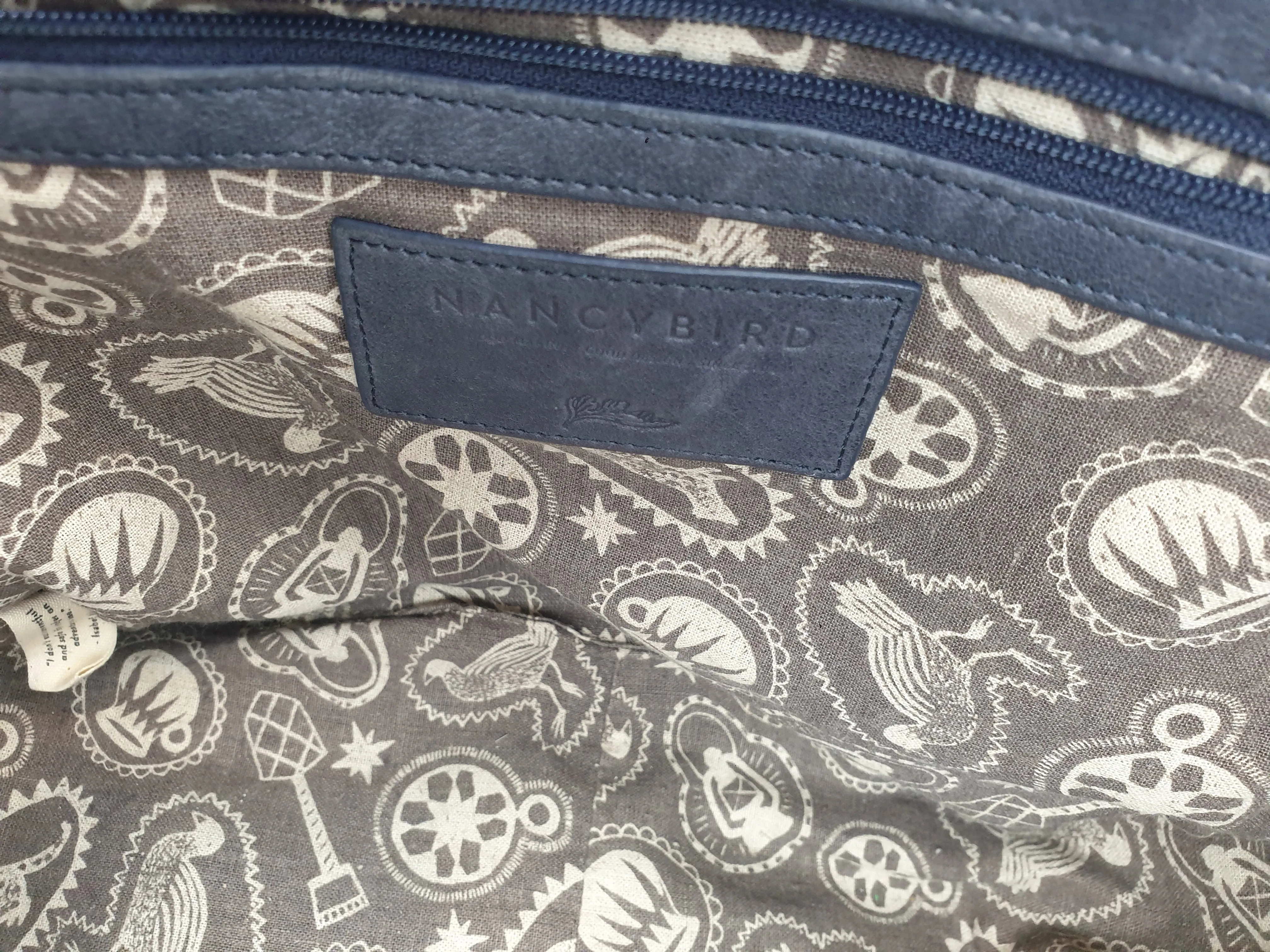 Nancybird dark grey leather bag with adjustable straps