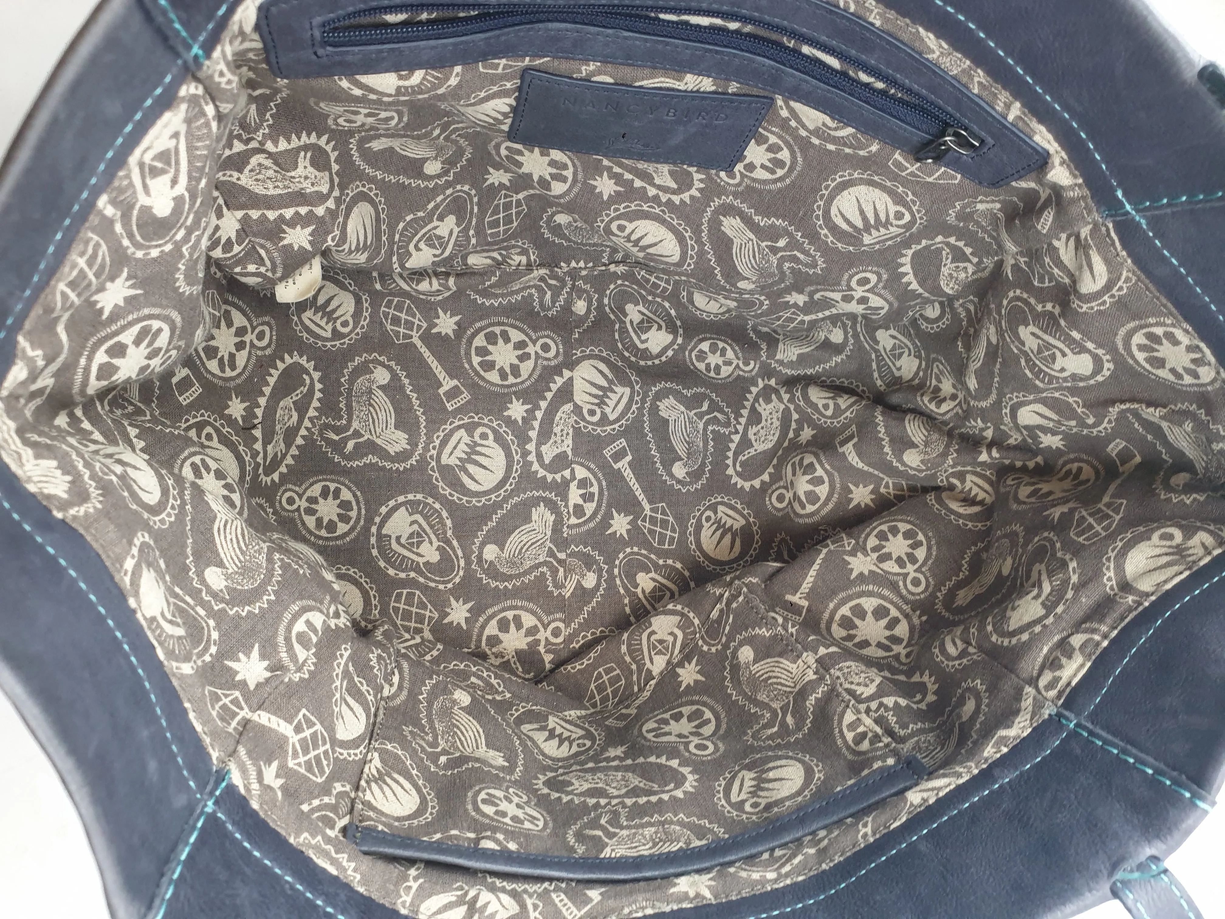 Nancybird dark grey leather bag with adjustable straps