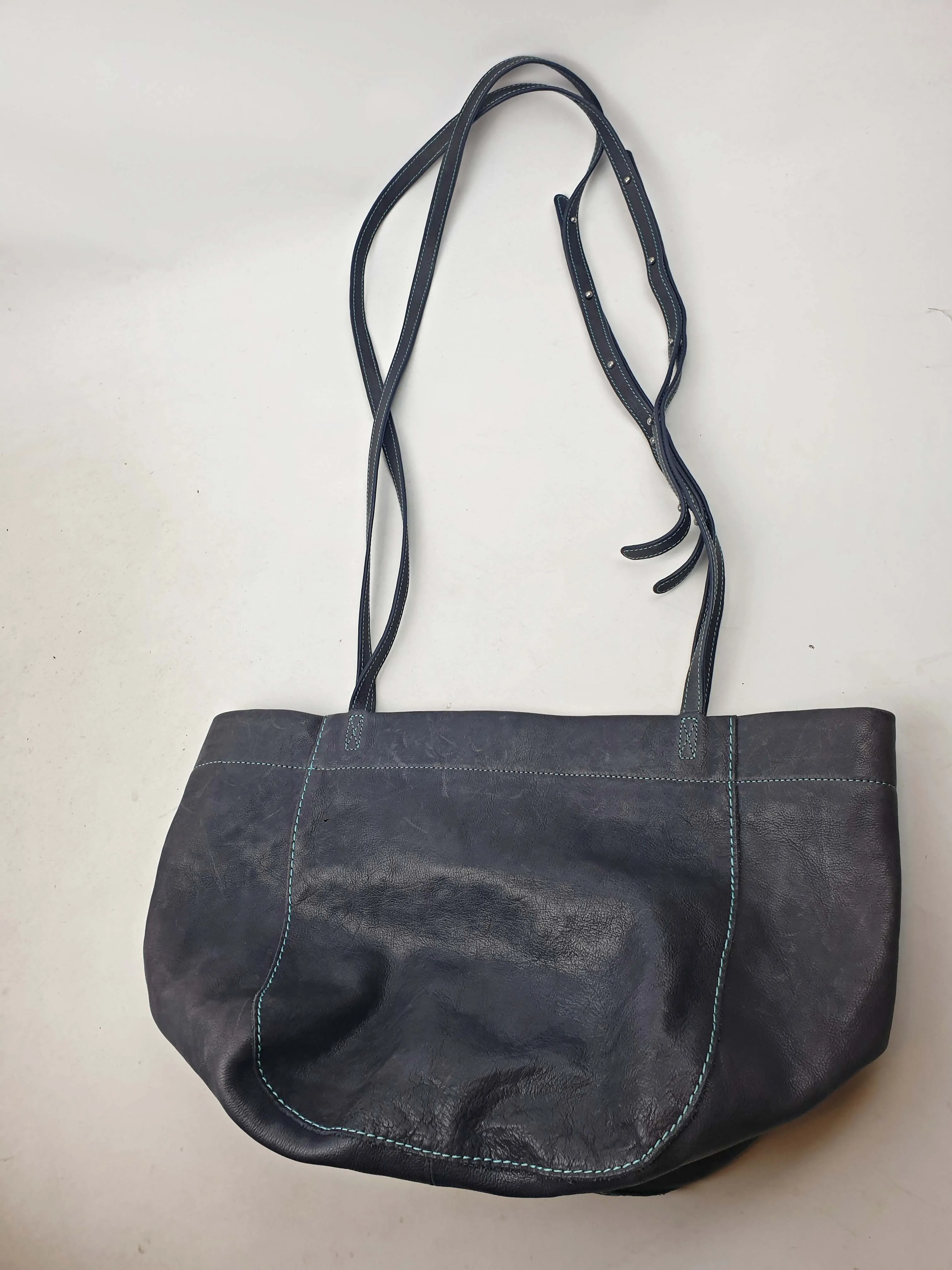 Nancybird dark grey leather bag with adjustable straps