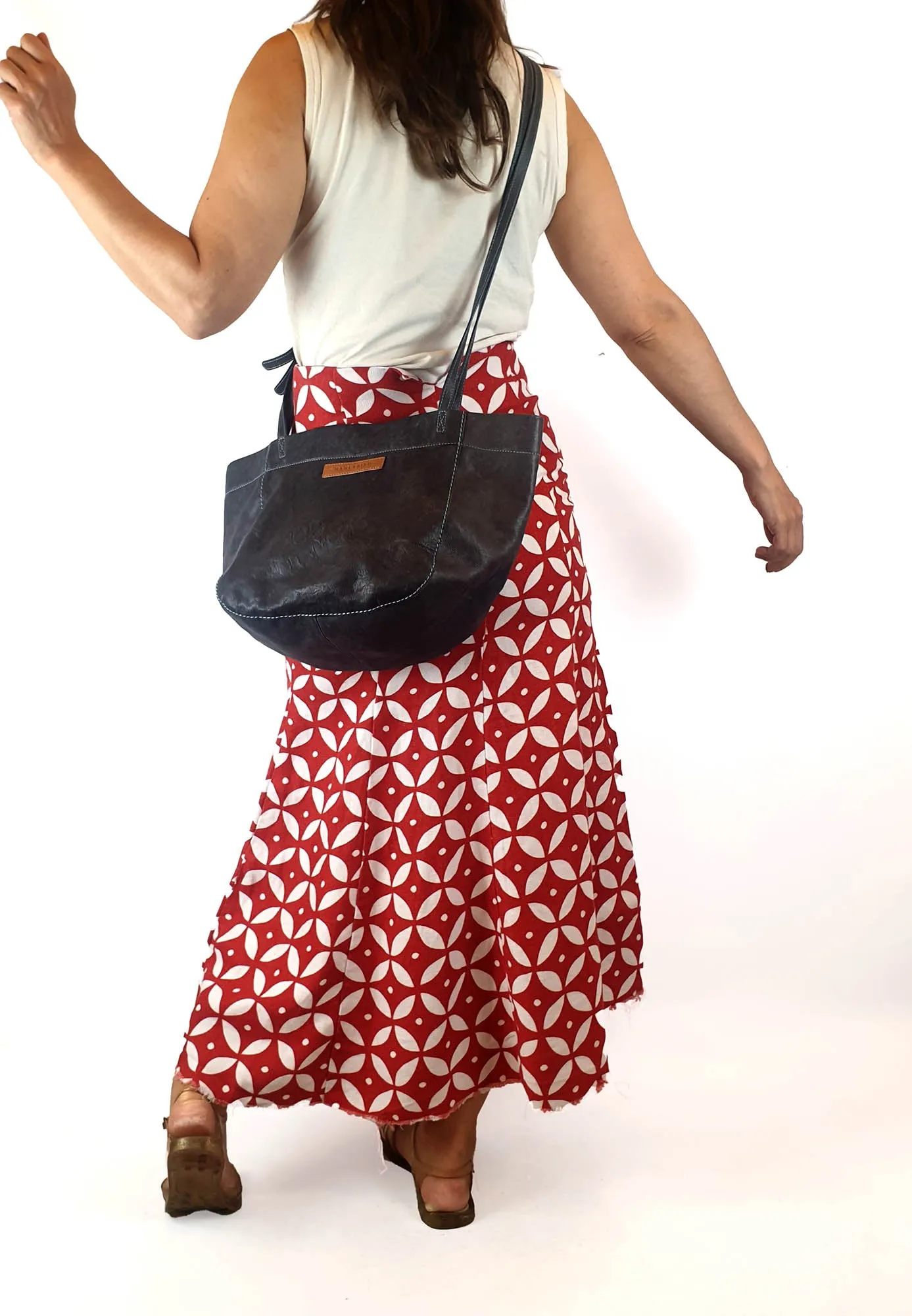 Nancybird dark grey leather bag with adjustable straps