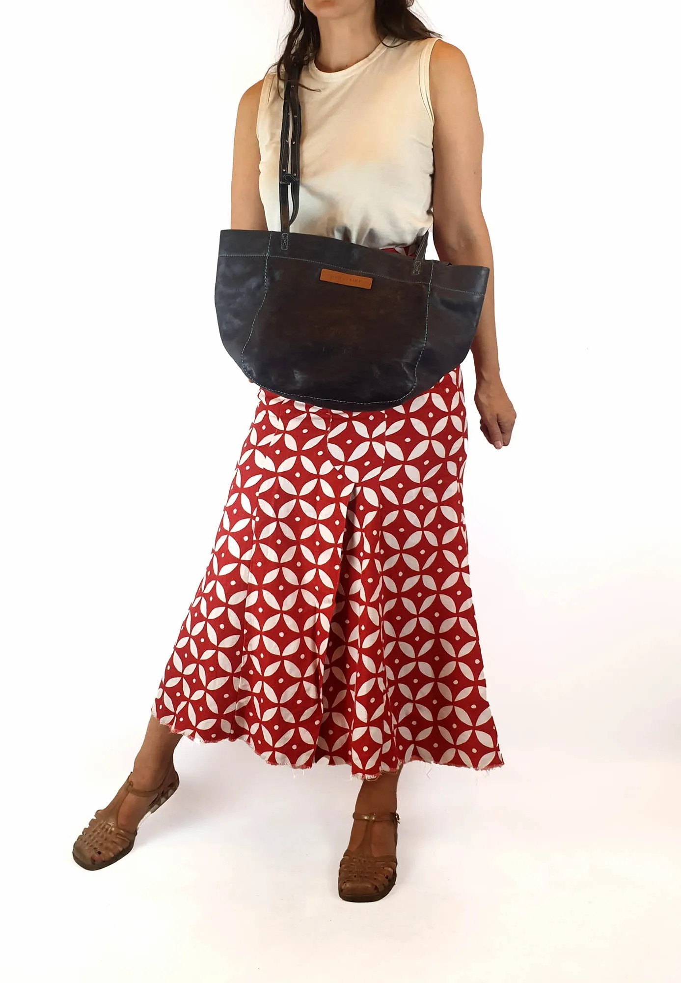 Nancybird dark grey leather bag with adjustable straps
