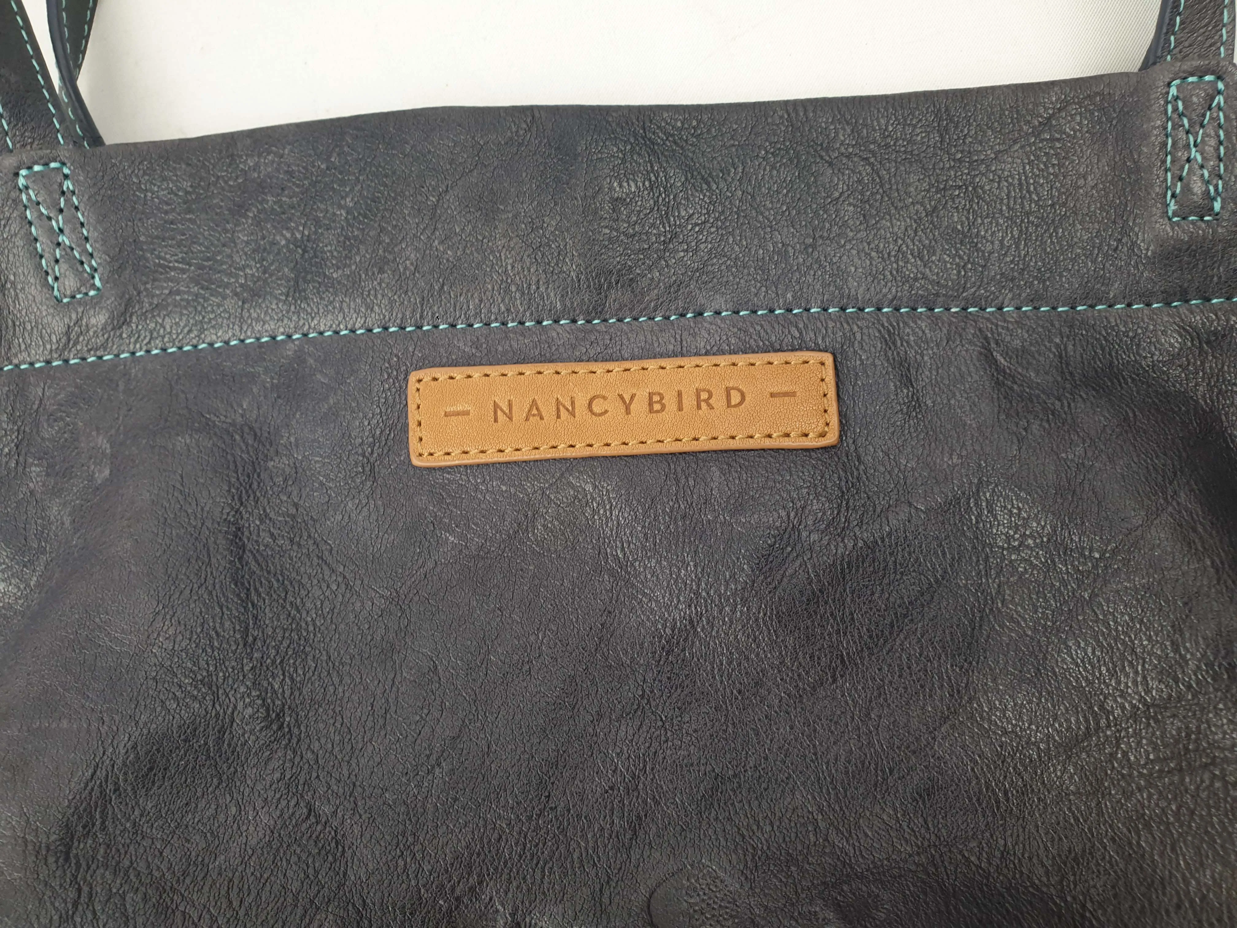 Nancybird dark grey leather bag with adjustable straps