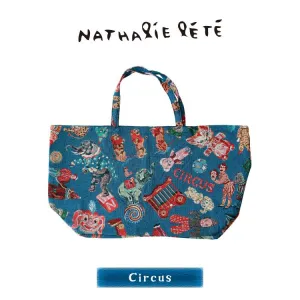 NATHALIE LETE CIRCUS BIG TOTE BAG *BLUE