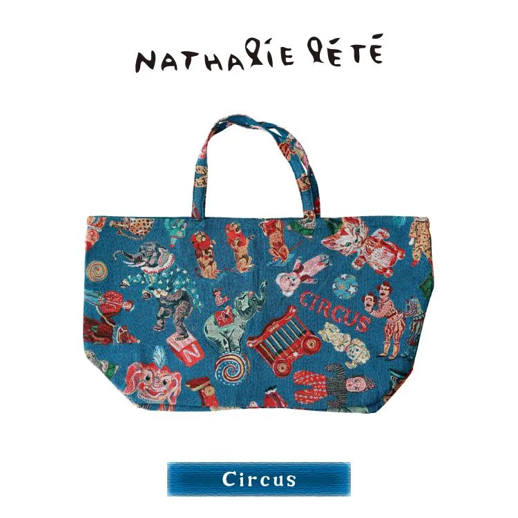 NATHALIE LETE CIRCUS BIG TOTE BAG *BLUE