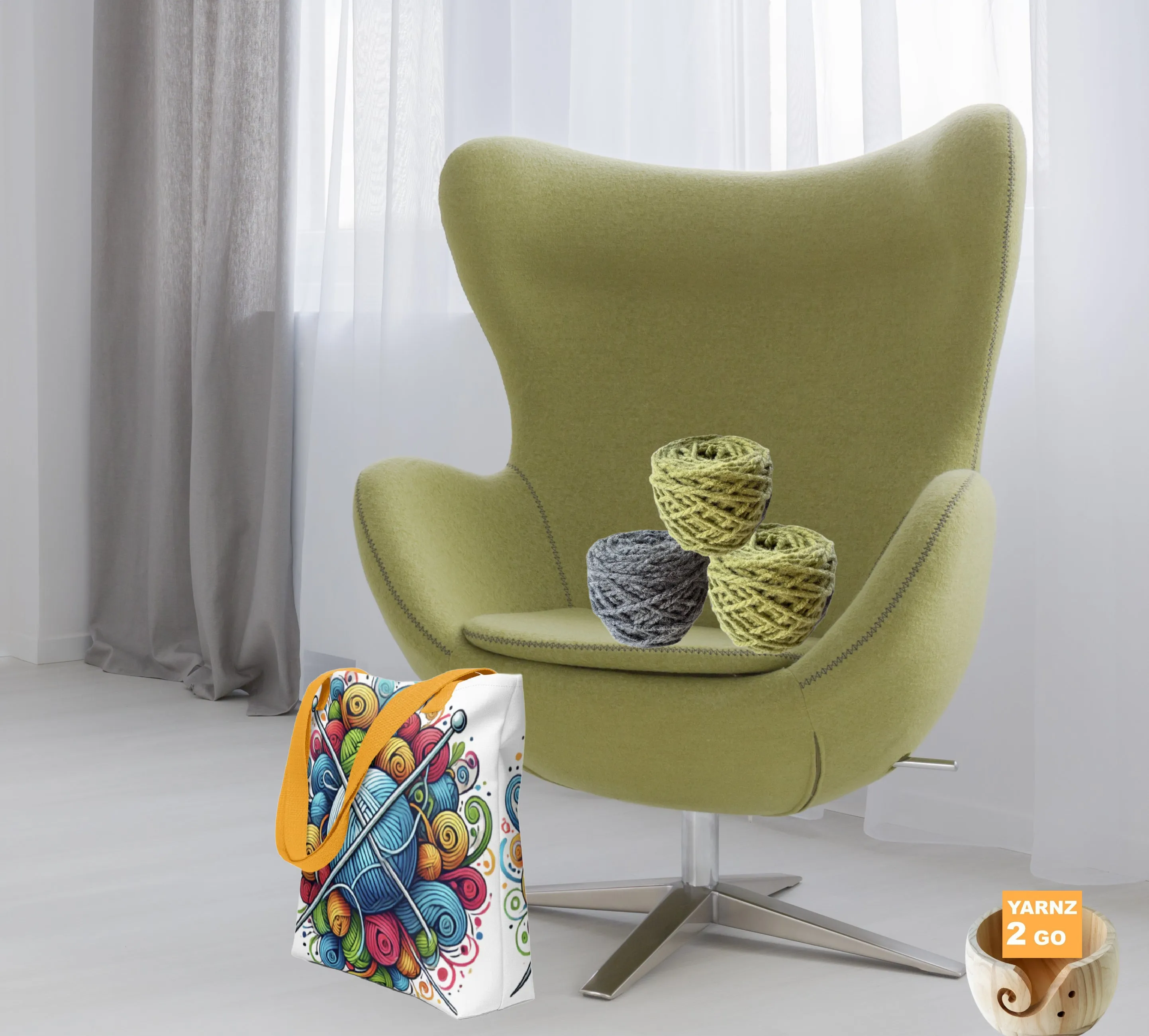 NEW! Tote bag with yarn balls