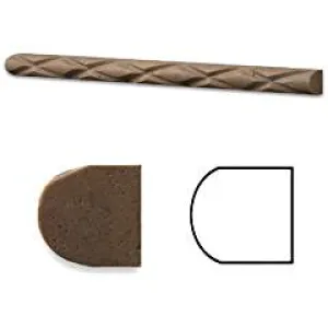 Noce Travertine Honed 1 X 12 Diamond Rope Liner Trim Molding - Lot of 50 pcs.