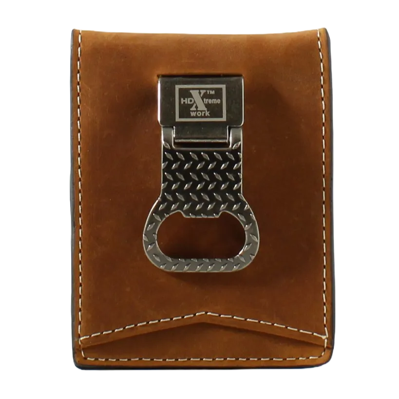 Nocona HDX Men's Bifold Money Clip Brown Leather Wallet