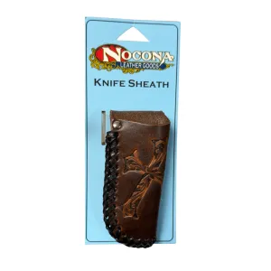 Nocona Tooled Brown Leather Cross Knife Sheath