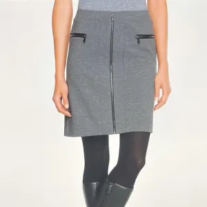 NWT WHBM Zipper Gray Ponte Stretch Mini Skirt 4