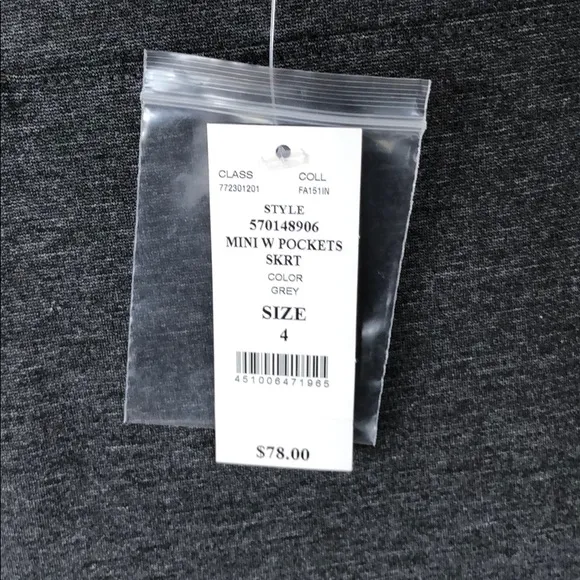 NWT WHBM Zipper Gray Ponte Stretch Mini Skirt 4
