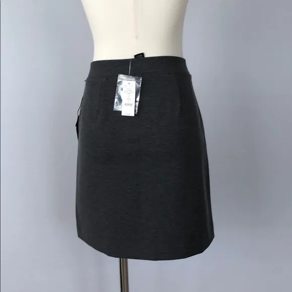 NWT WHBM Zipper Gray Ponte Stretch Mini Skirt 4