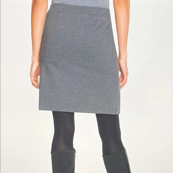 NWT WHBM Zipper Gray Ponte Stretch Mini Skirt 4