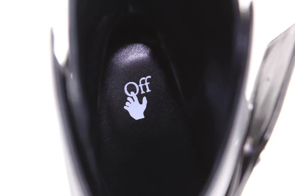 Off-White™  sz39 Black Leather Zip Tie Tag Ziptie Bootie 16off1221