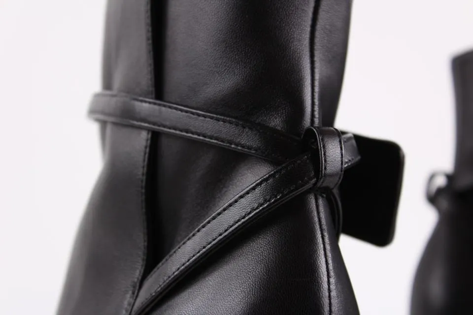 Off-White™  sz39 Black Leather Zip Tie Tag Ziptie Bootie 16off1221