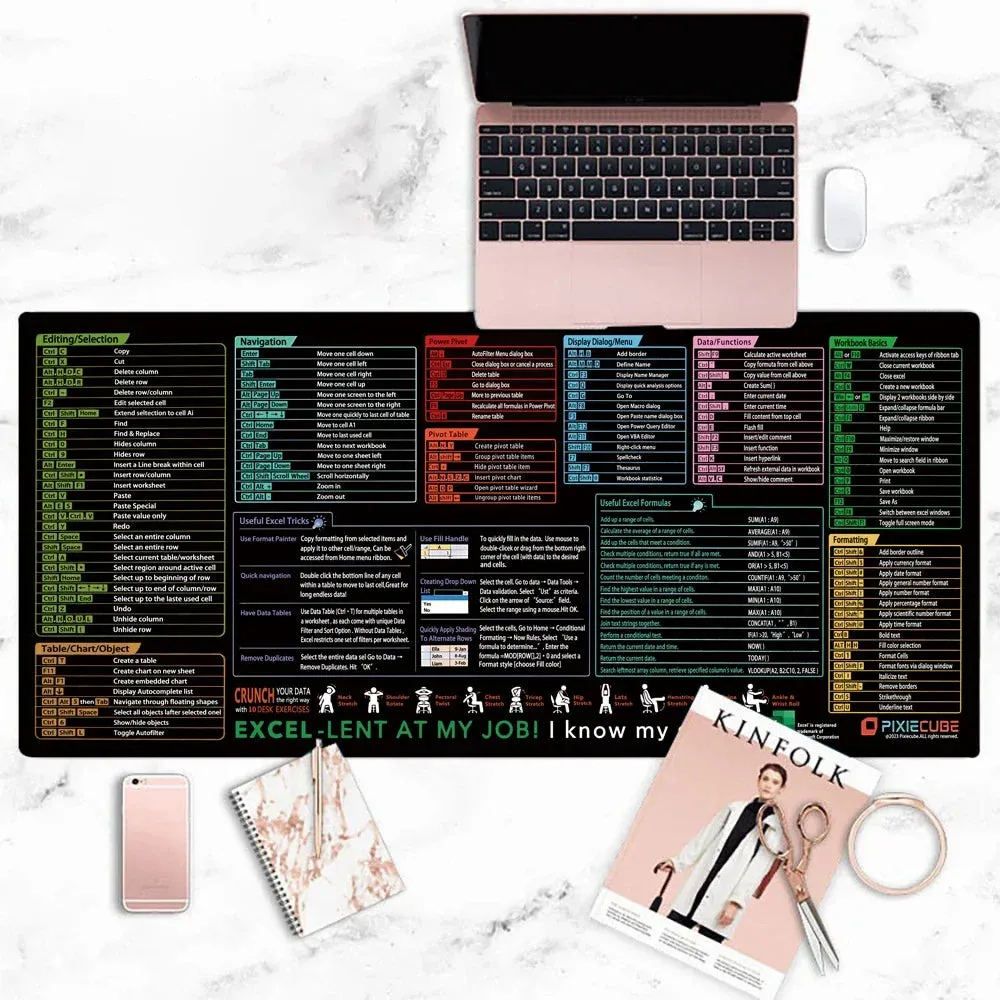 Office Software Shortcut Key Mouse Pad