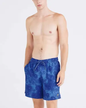 Oh Buoy 2N1 Long Swim Volley Short 7 " - White Noise Daisy Blue